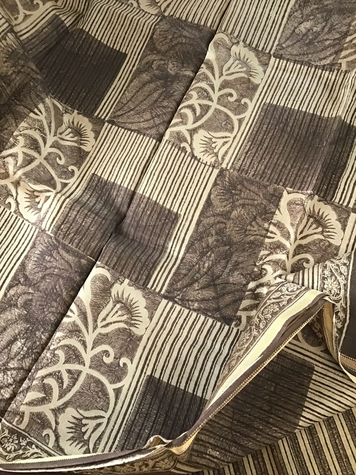 Pure Maheshwari Printed Suit - Brown