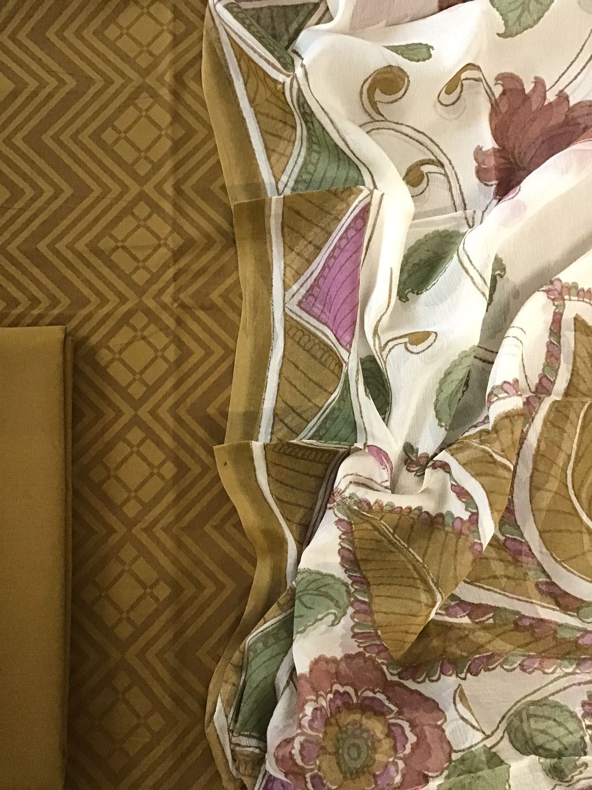 Pure Cotton Printed Suit - Mustard Yellow