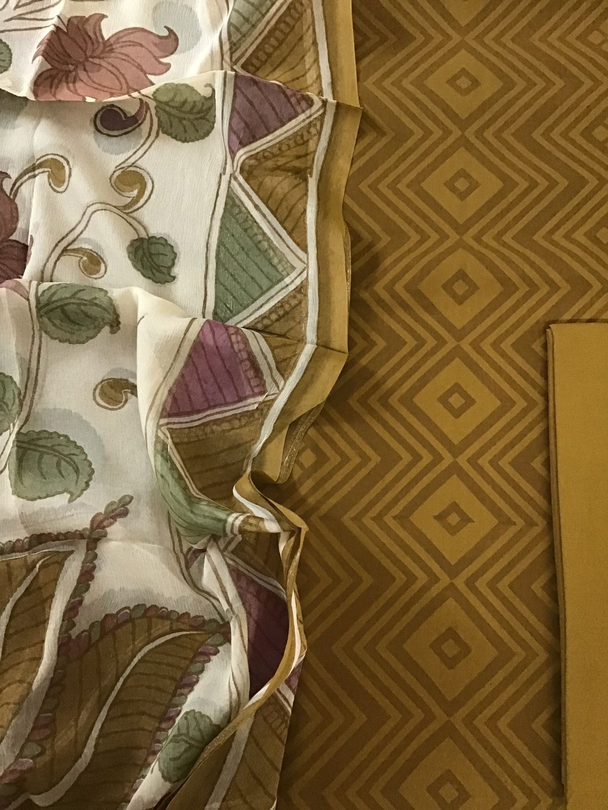 Pure Cotton Printed Suit - Mustard Yellow