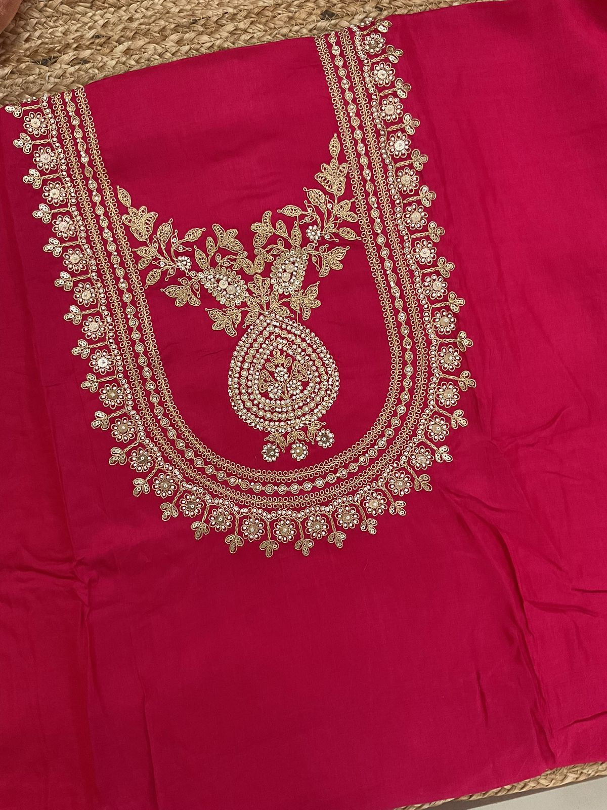 Soft Muslin Embroidered Suit - Pink
