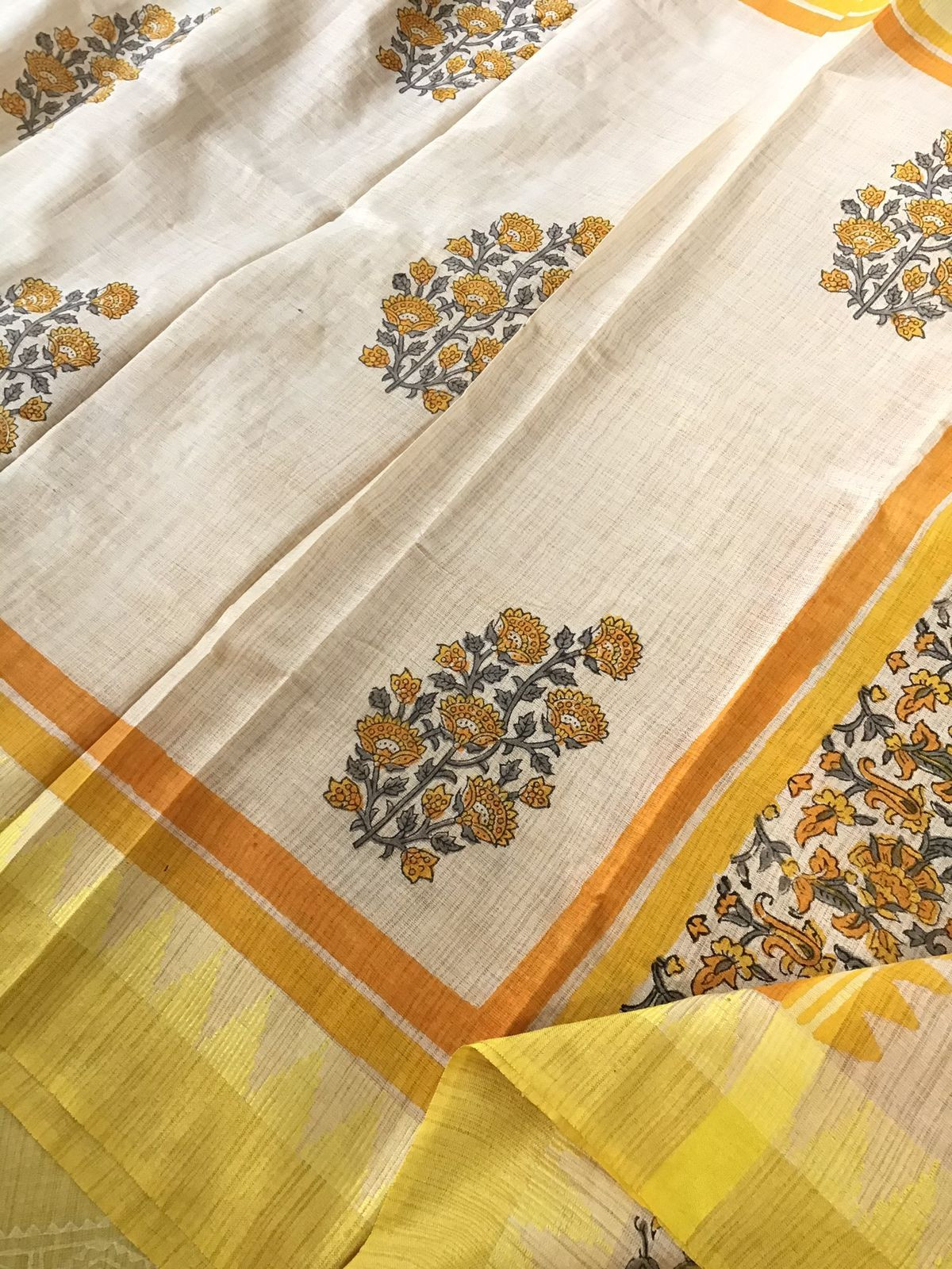 Soft Khadi Silk Printed Suit - Yellow