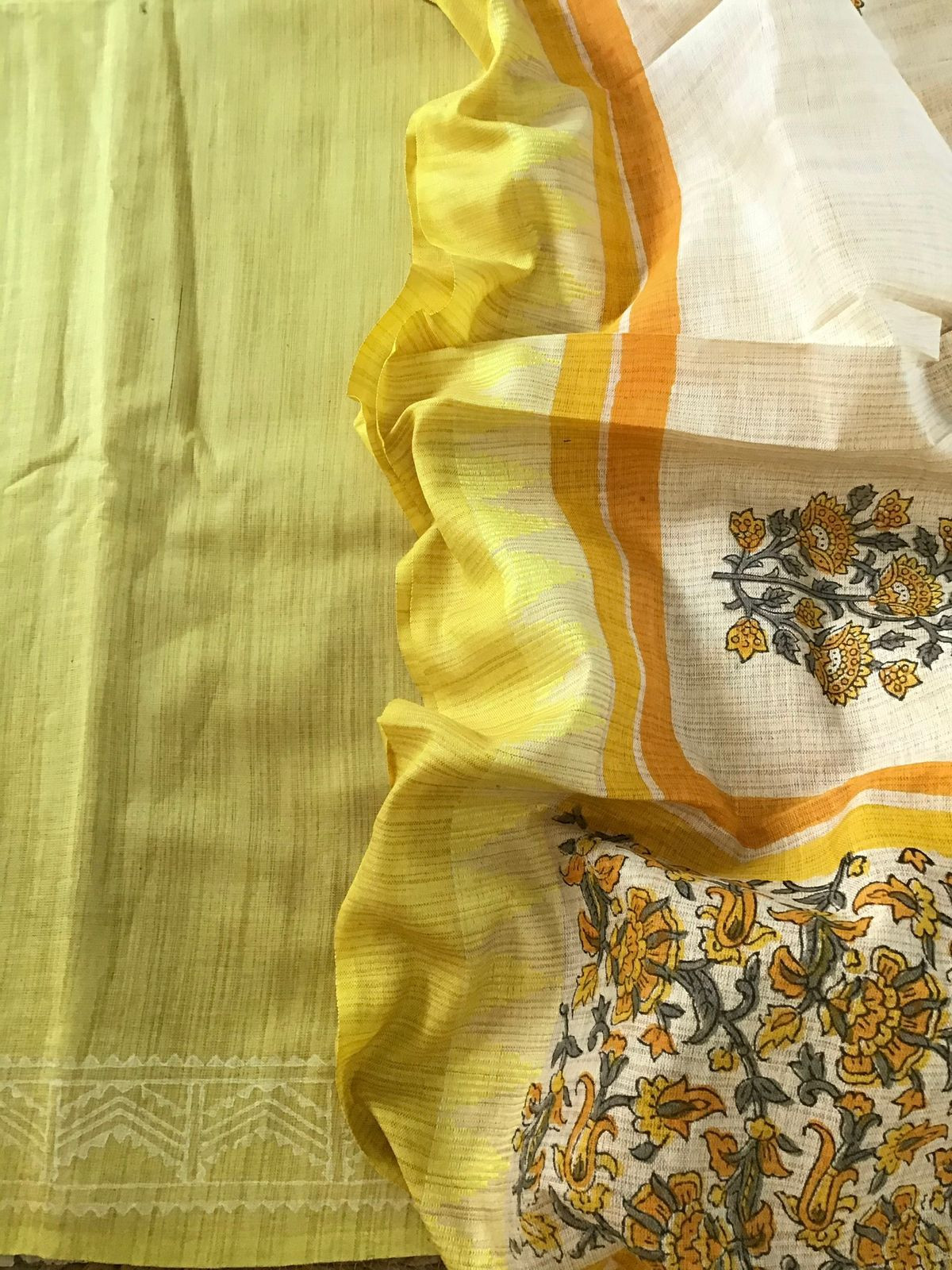 Soft Khadi Silk Printed Suit - Yellow