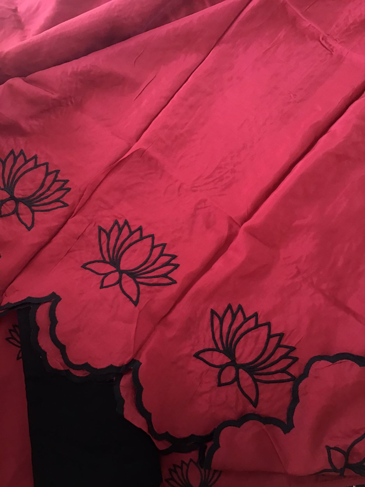 Pure Muslin Silk Embroidered Suit - Dark Red