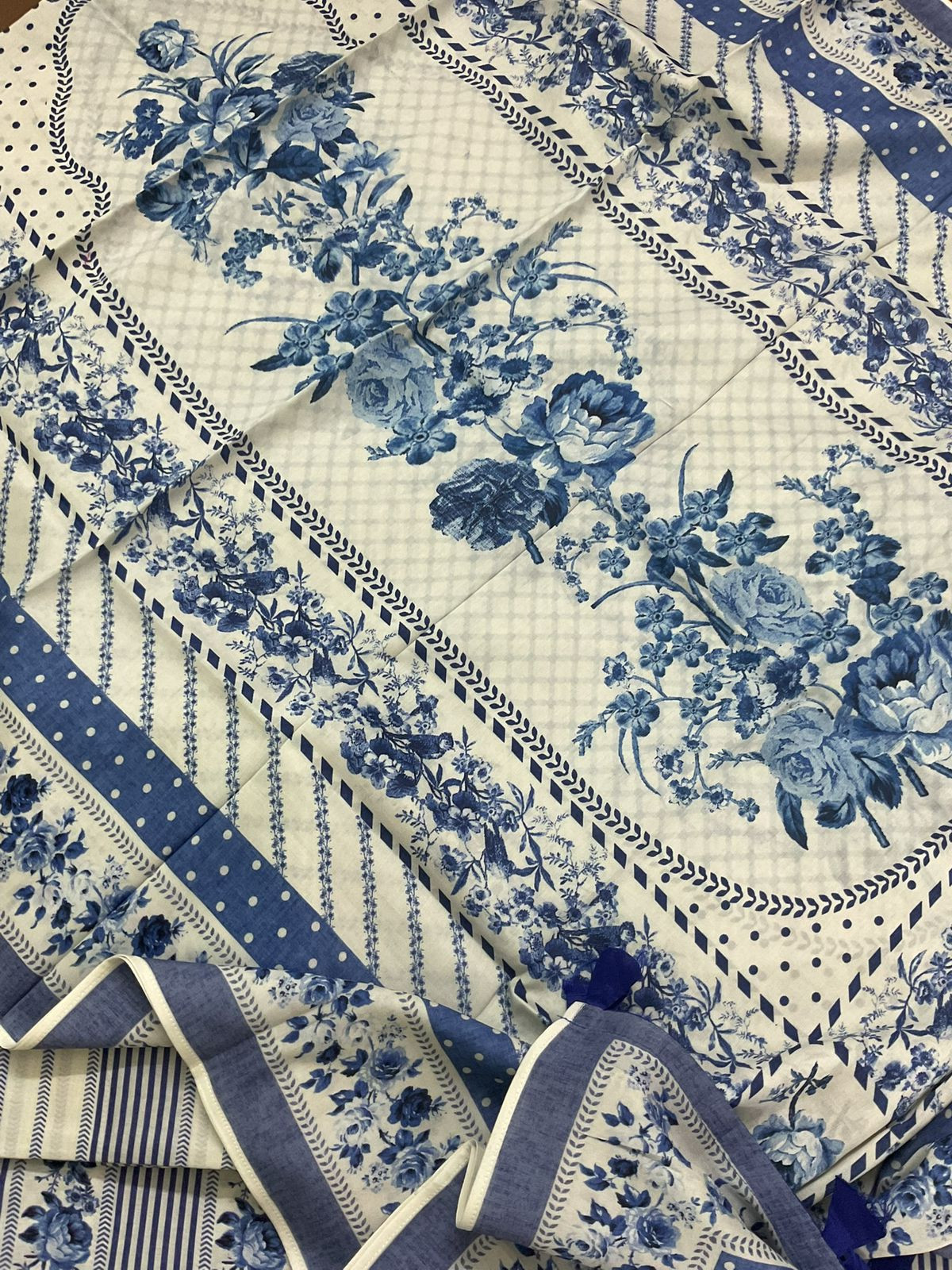 Pure Cotton Printed Suit - Blue
