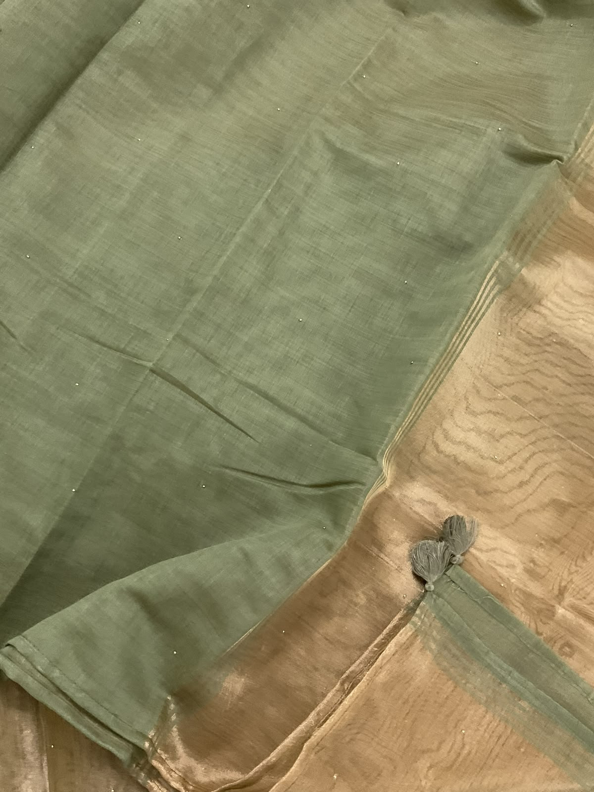 Soft Kora Chanderi Banarasi Weaved Embroidered Suit - Green