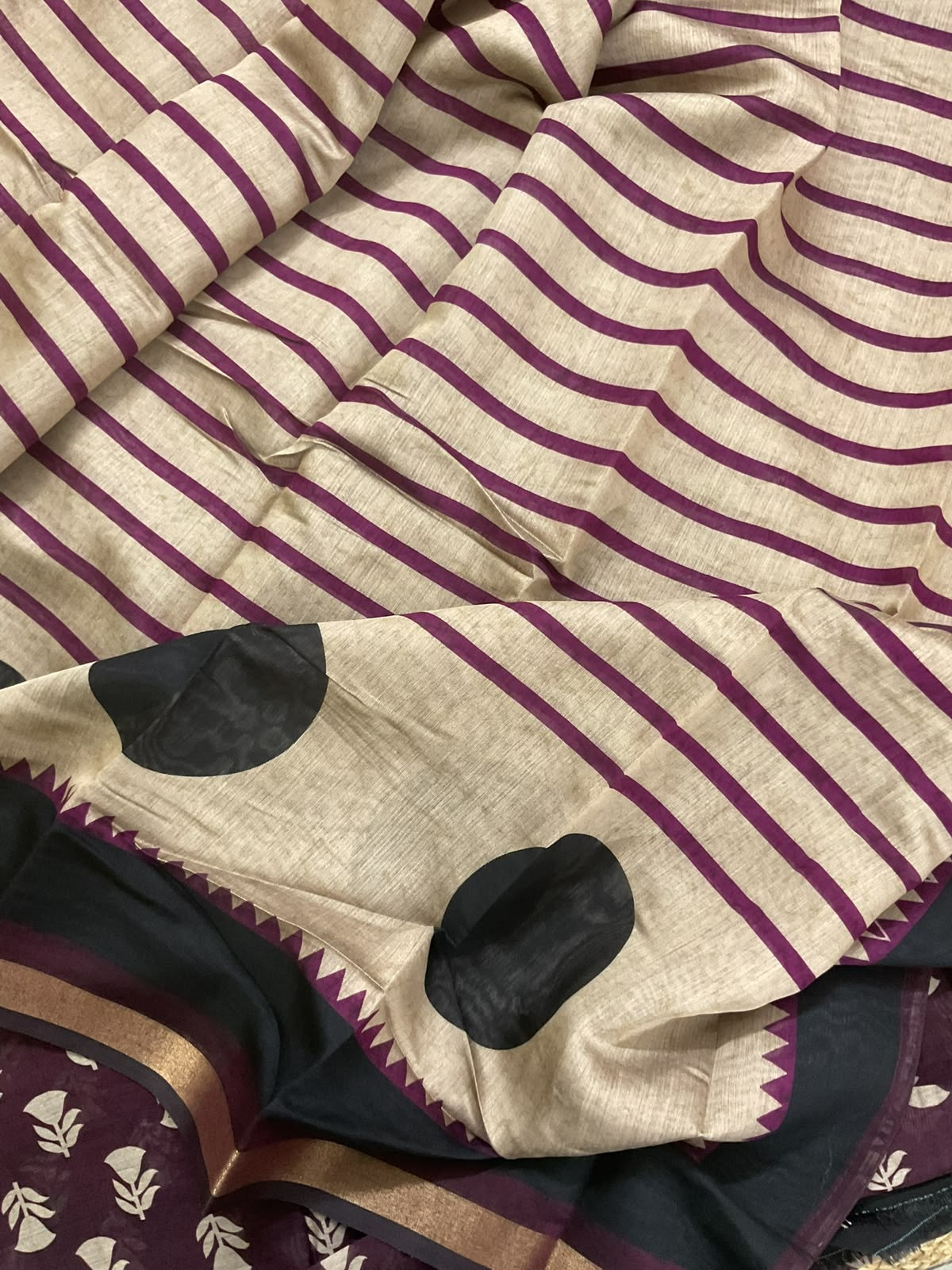 Soft Chanderi Printed Suit - Dark Wine