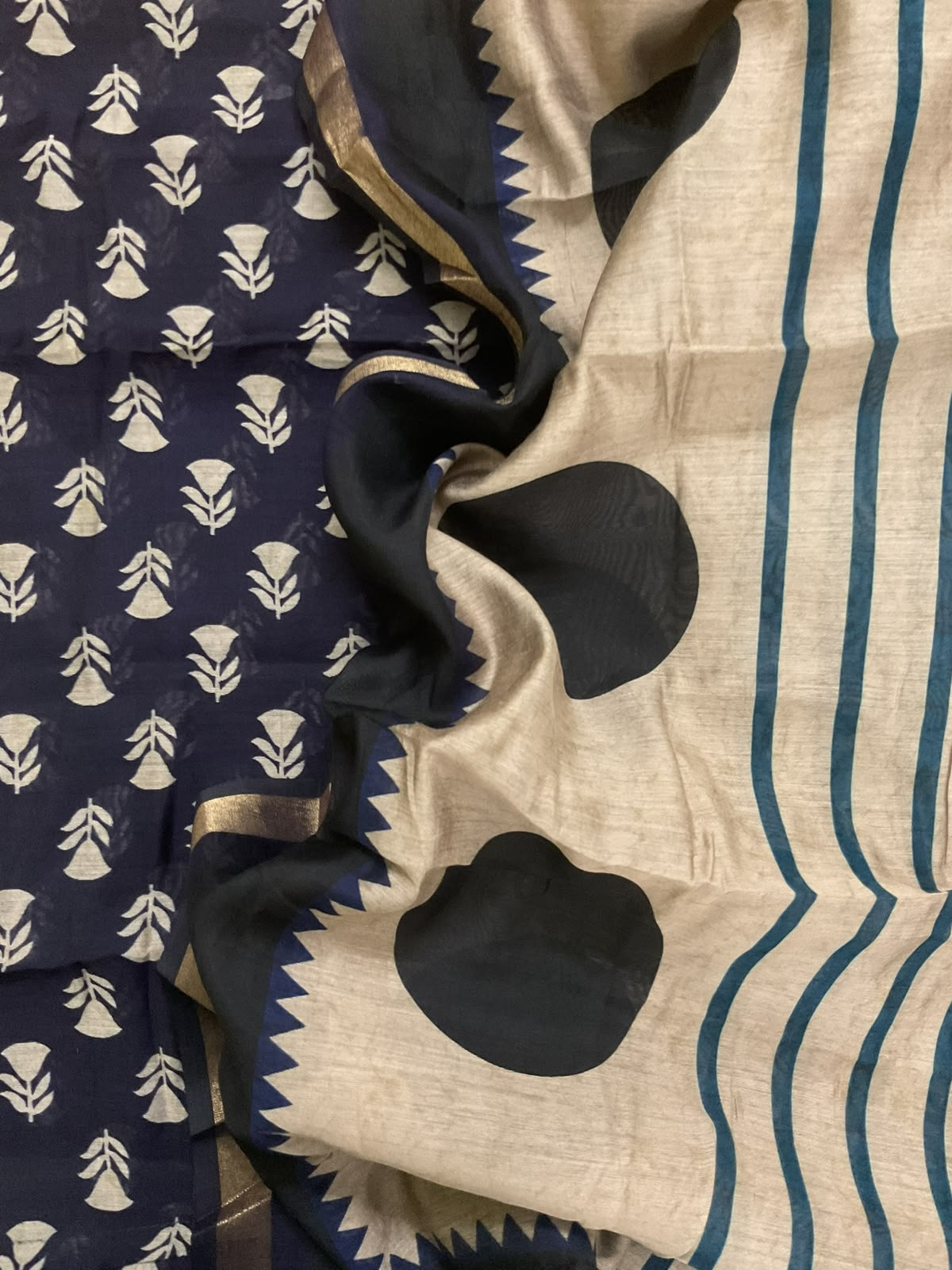 Soft Chanderi Printed Suit - Blue