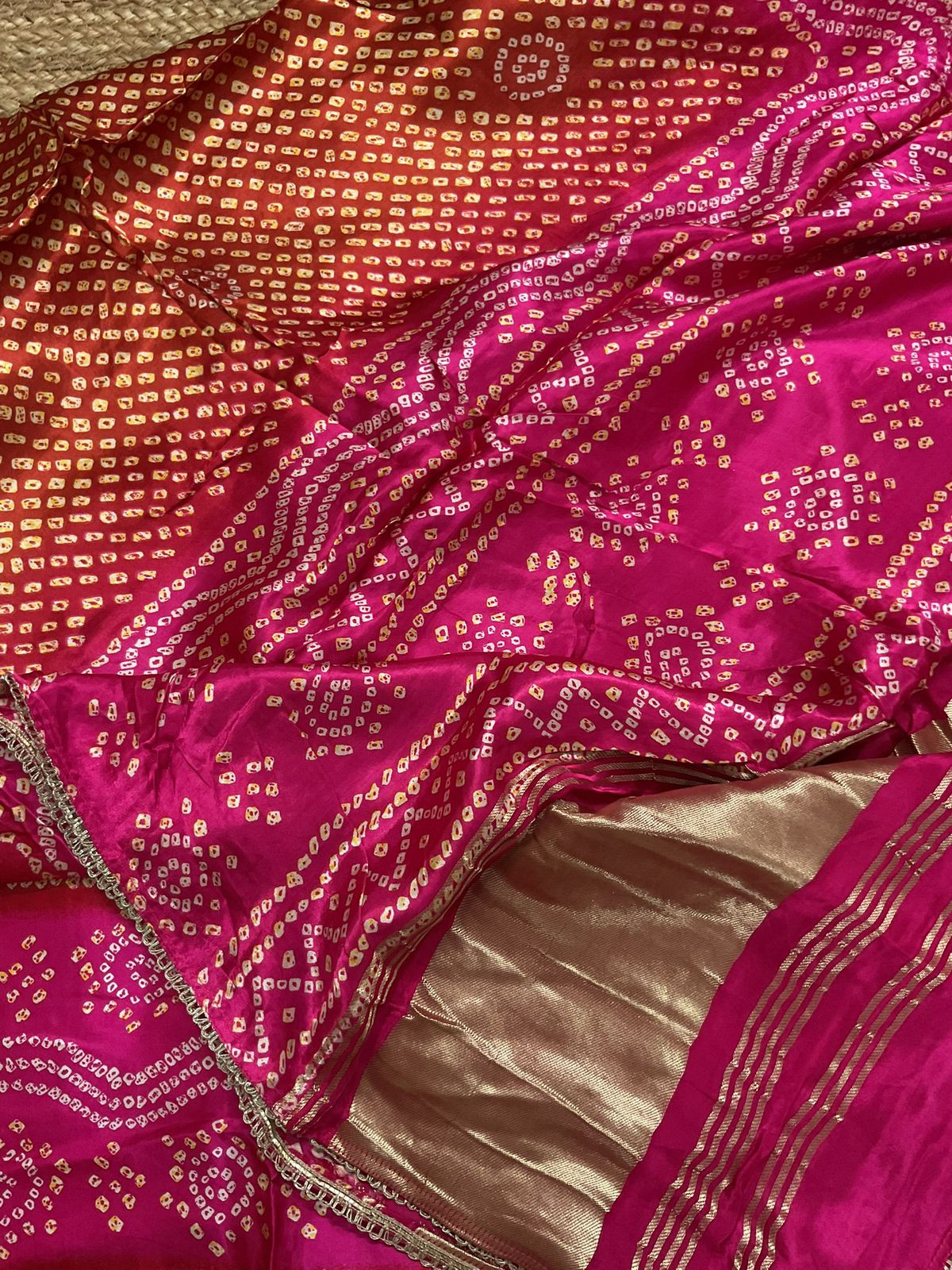 Soft Gajji Silk Printed Embroidered Suit - Pink