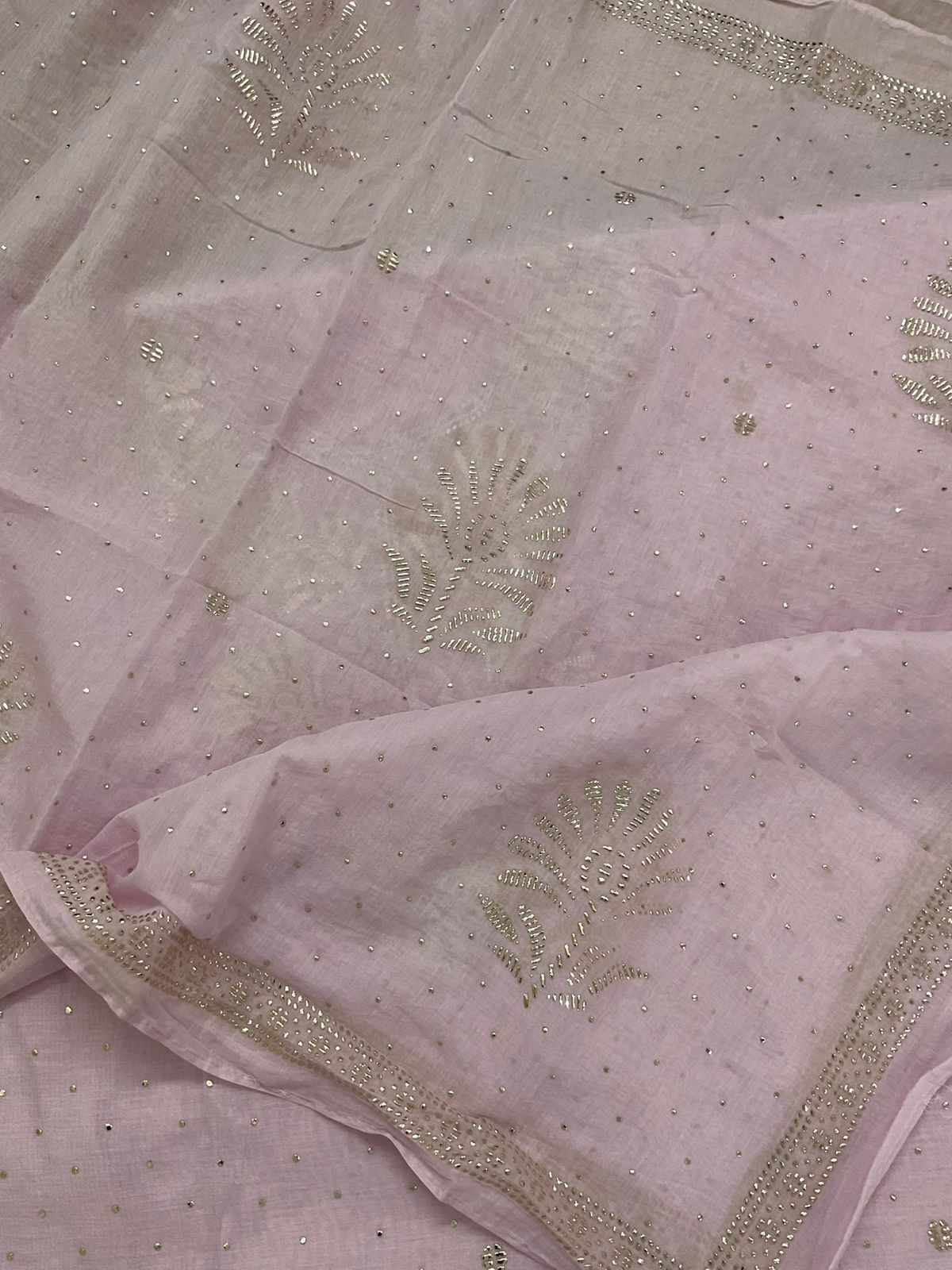 Soft Chanderi Embroidered Suit - Lilac