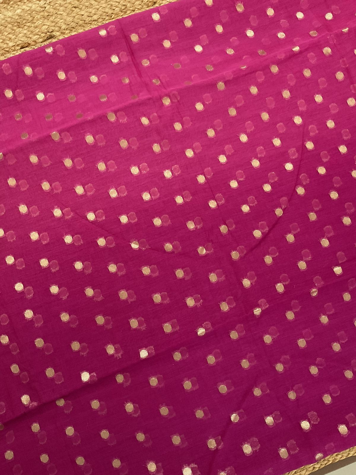 Pure Mul Chanderi Printed Banarasi Weaved Suit - Pink