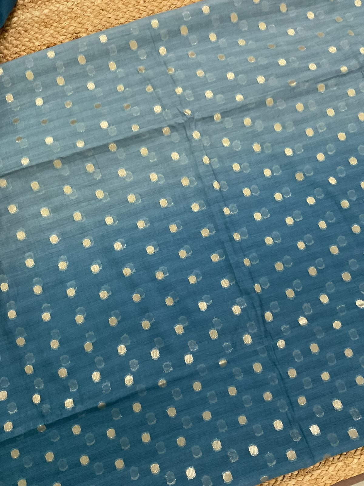 Pure Mul Chanderi Printed Banarasi Weaved Suit - Grey