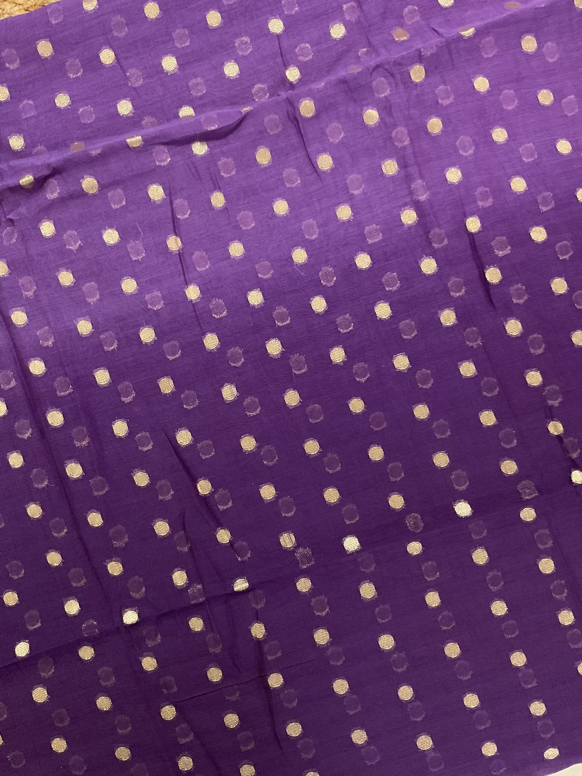 Pure Mul Chanderi Printed Banarasi Weaved Suit - Violet