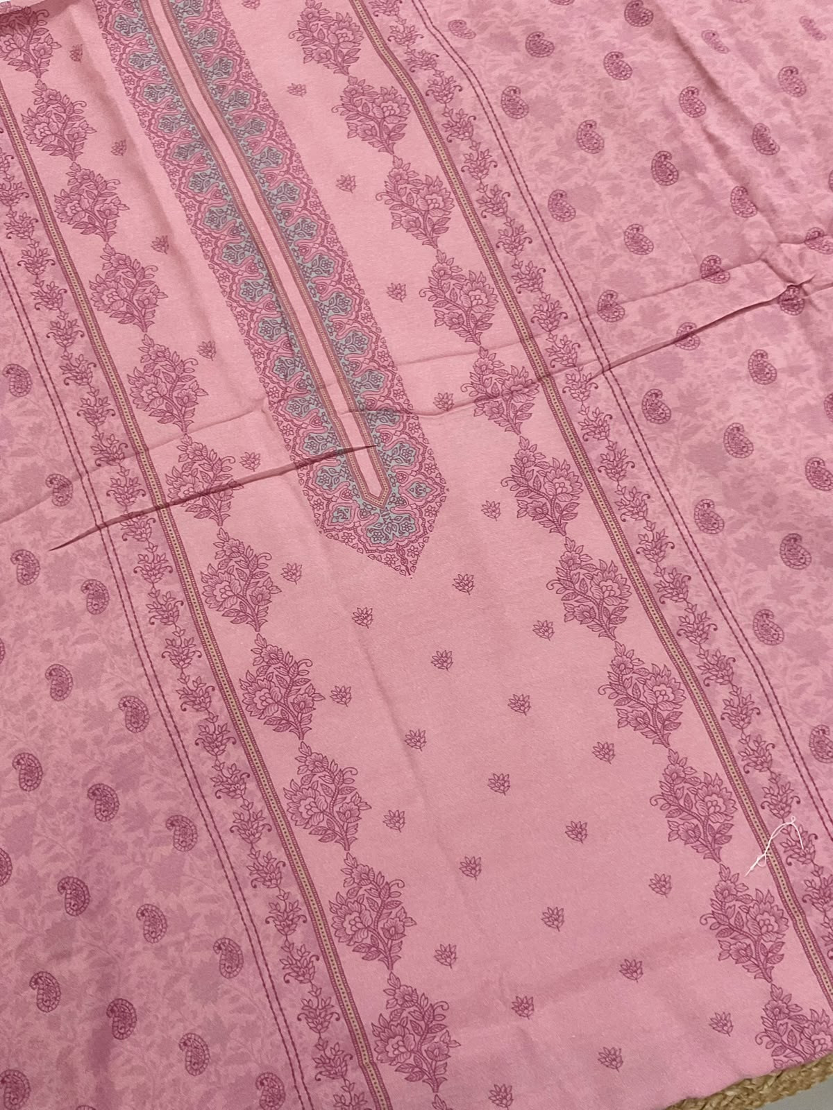 Pure Muslin Silk Printed Suit - Pink