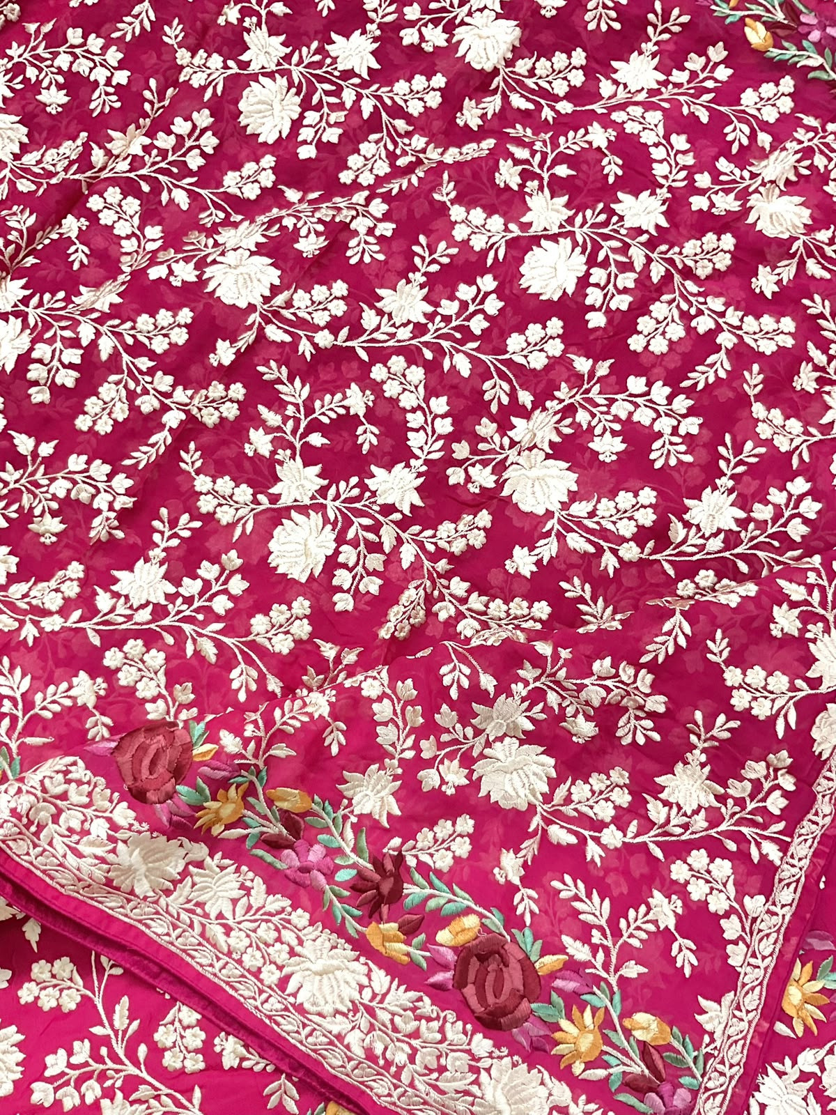 Pure Fine Georgette Embroidered Suit - Pink