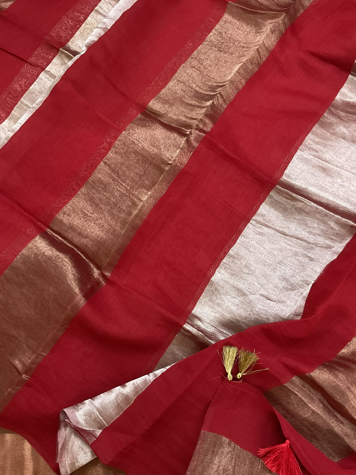 Pure Mul Chanderi Self Weaved Banarasi Weaved Suit - Dark Red