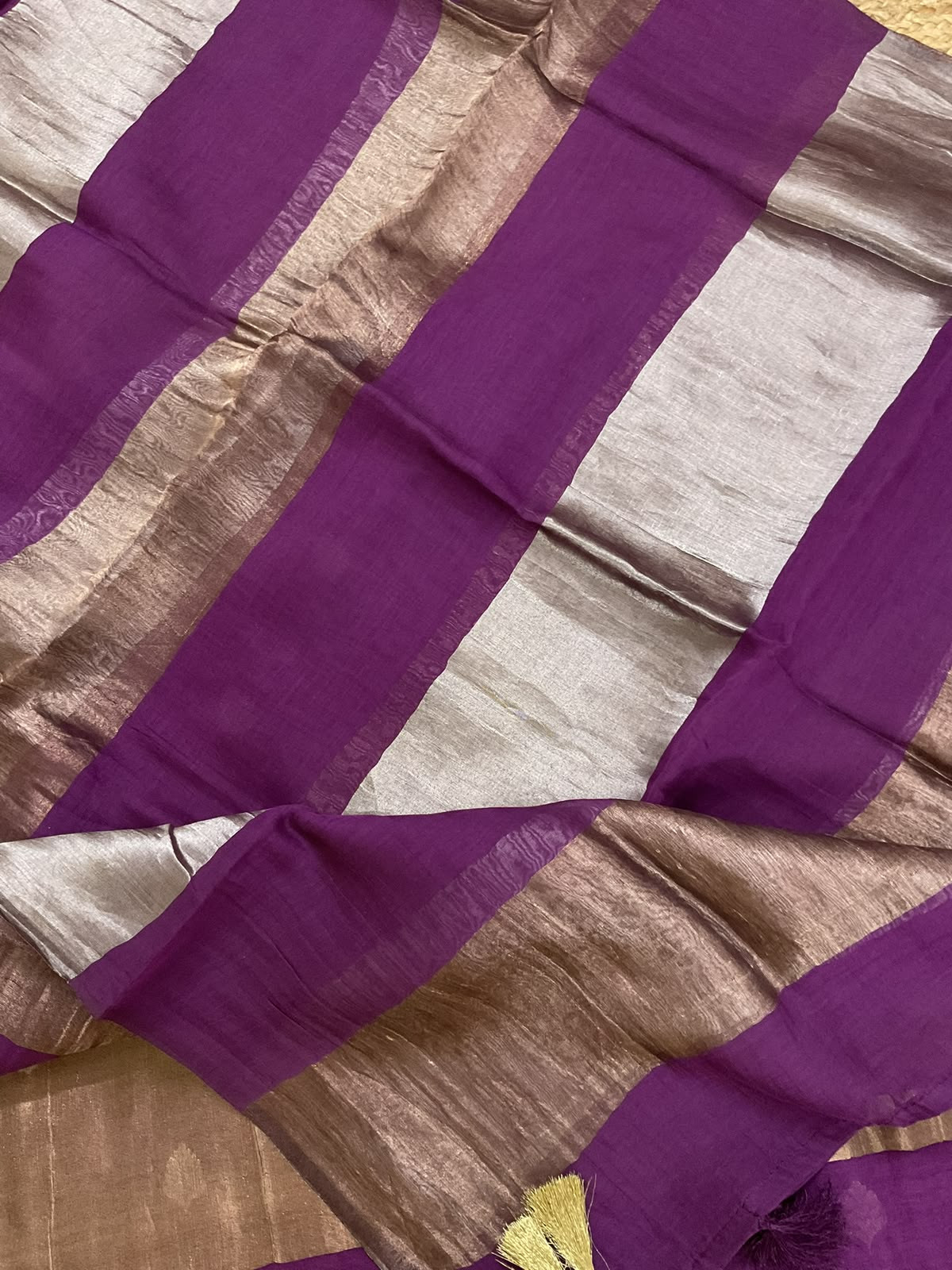 Pure Mul Chanderi Self Weaved Banarasi Weaved Suit - Violet