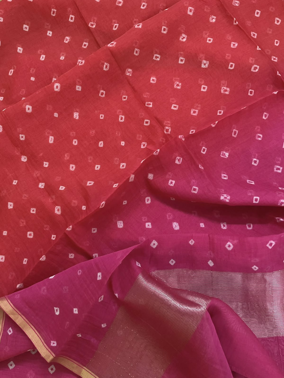Pure Mul Chanderi Bandhani Suit - Pink