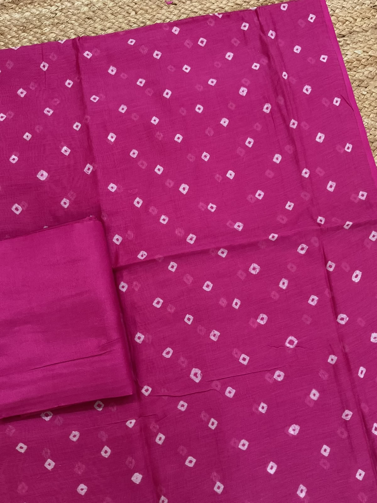 Pure Mul Chanderi Bandhani Suit - Pink