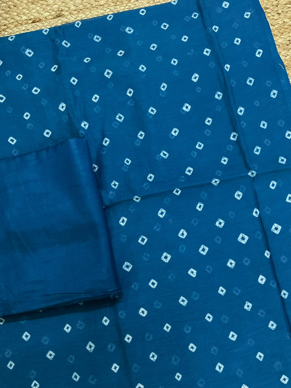 Pure Mul Chanderi Bandhani Suit - Blue