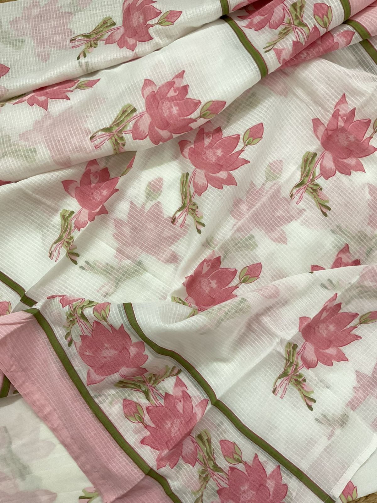 Pure Cotton Printed Embroidered Suit - Off White