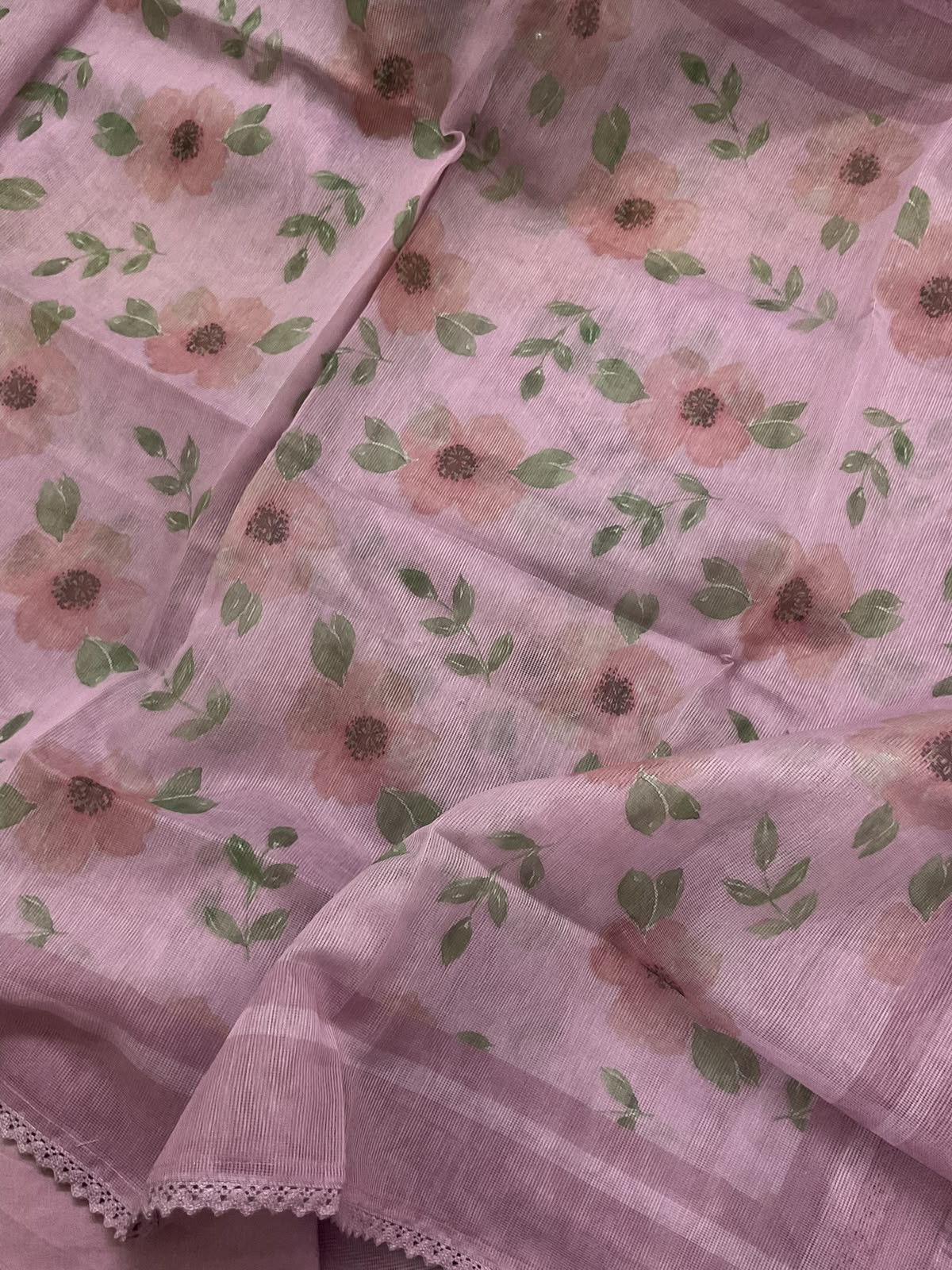 Soft Supernet Printed Embroidered Suit - Mauve