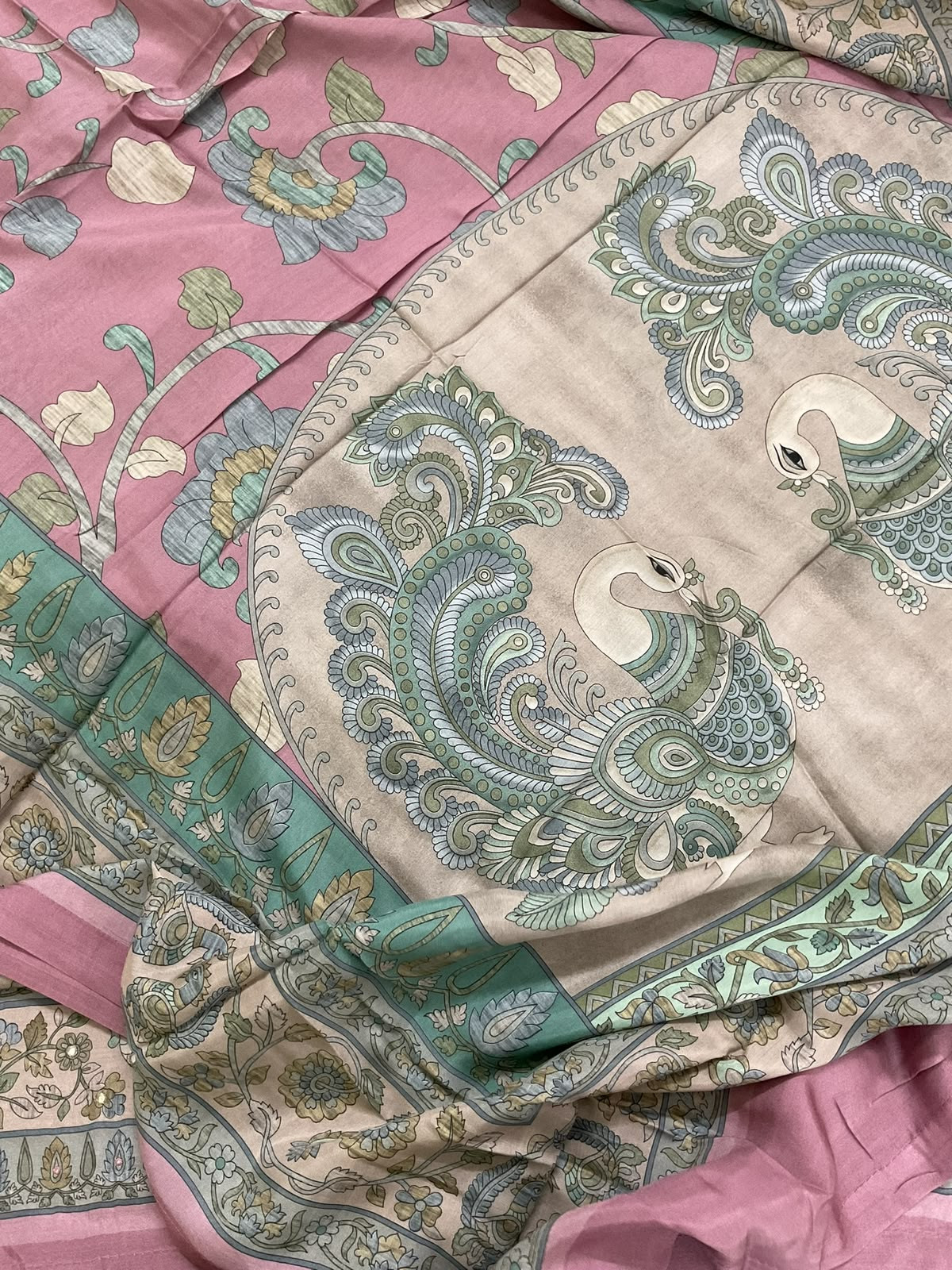 Pure Fine Premium Muslin Printed Embroidered Suit - Onion Pink