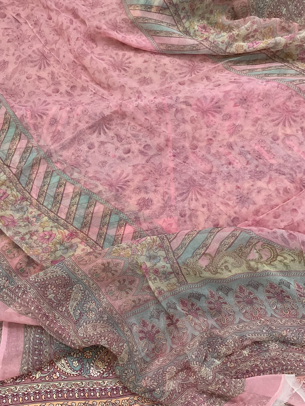 Pure Fine Rayon Cotton Silk Printed Suit - Pink