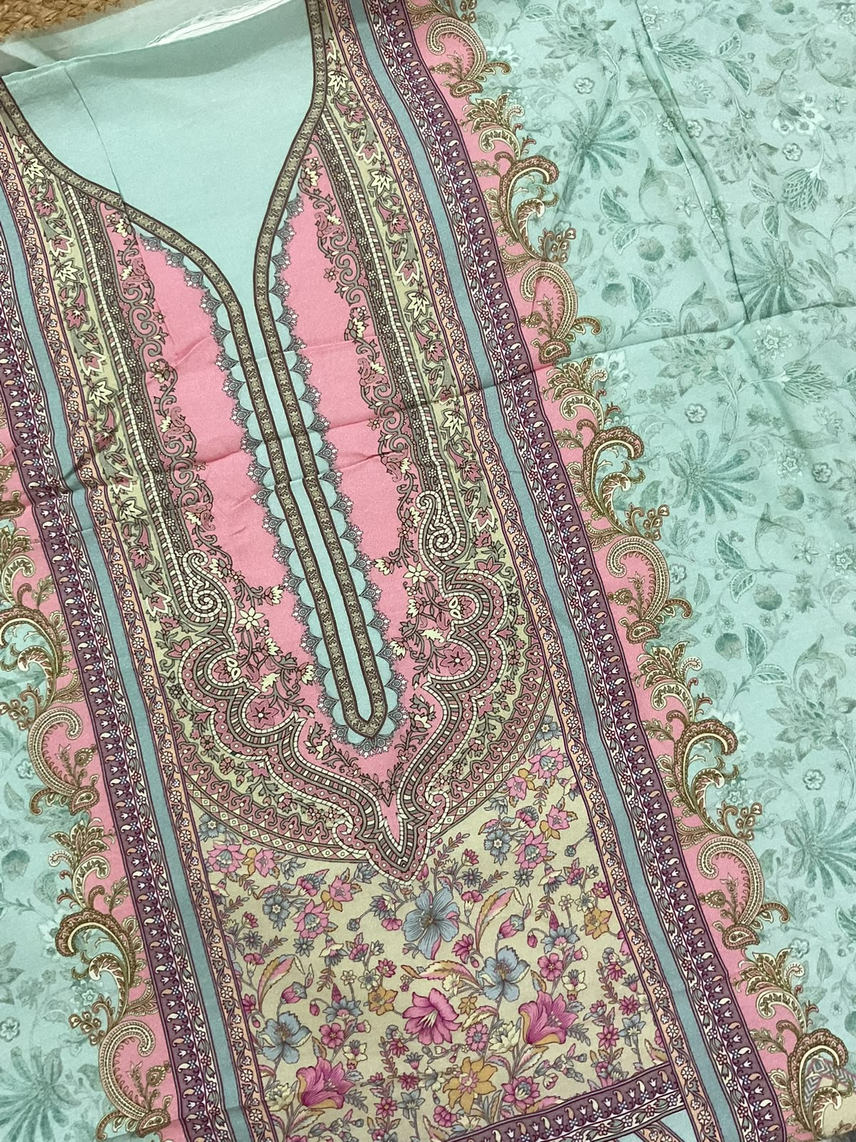 Pure Fine Rayon Cotton Silk Printed Suit - Blue