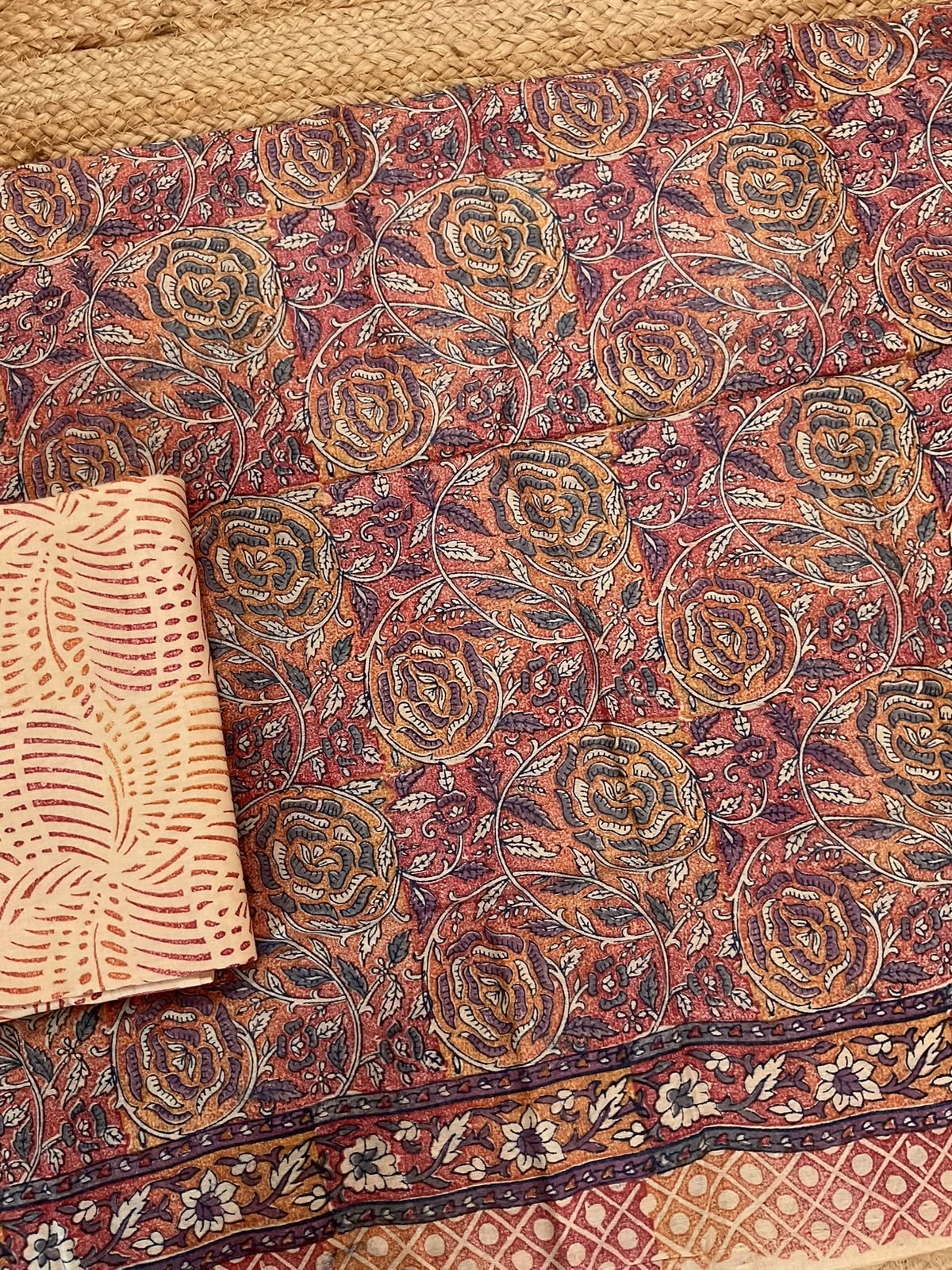 Pure Chanderi Printed Suit - Multicolour