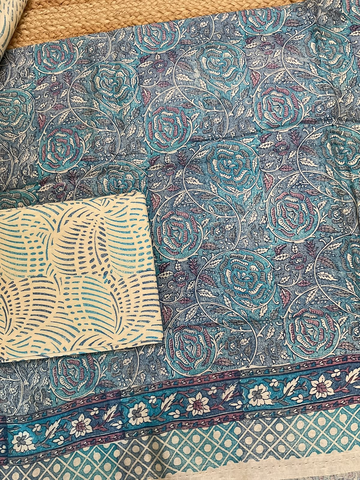 Pure Chanderi Printed Suit - Multicolour