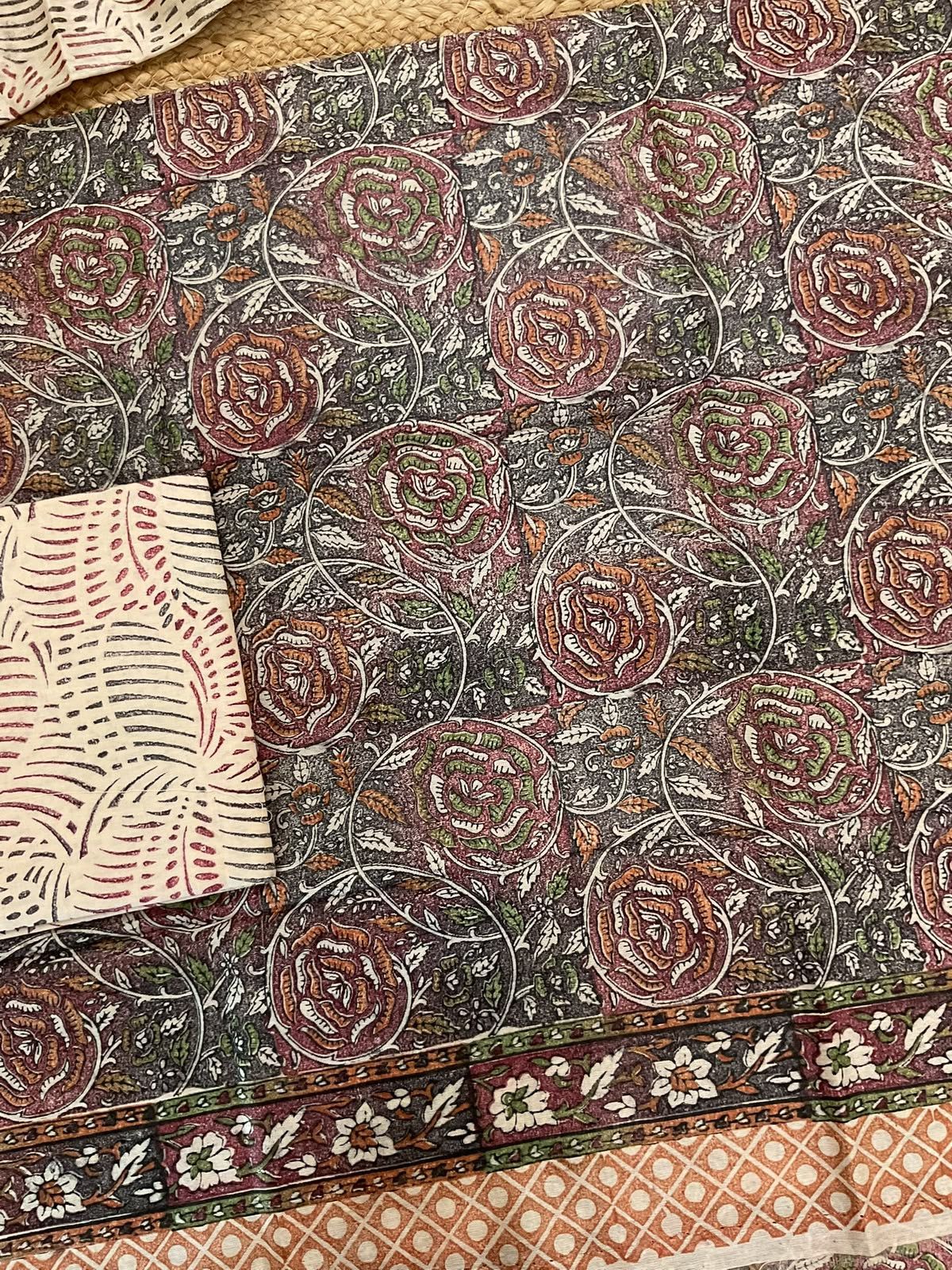 Pure Chanderi Printed Suit - Multicolour