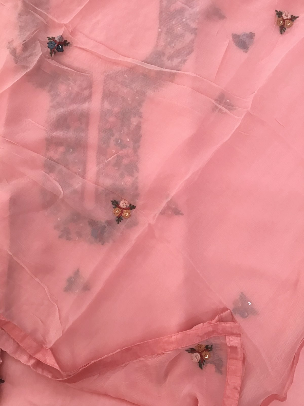 Pure Upada Embroidered Suit - Pink