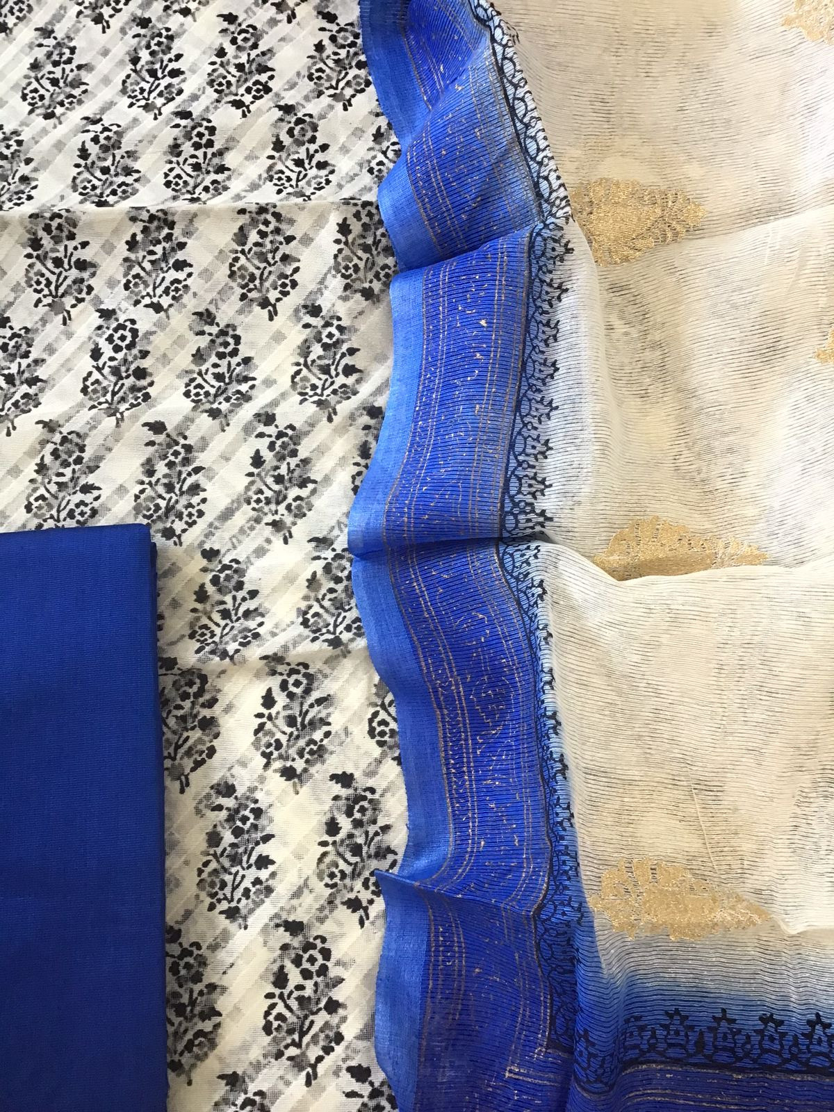 Soft Supernet Printed Suit - Offwhite