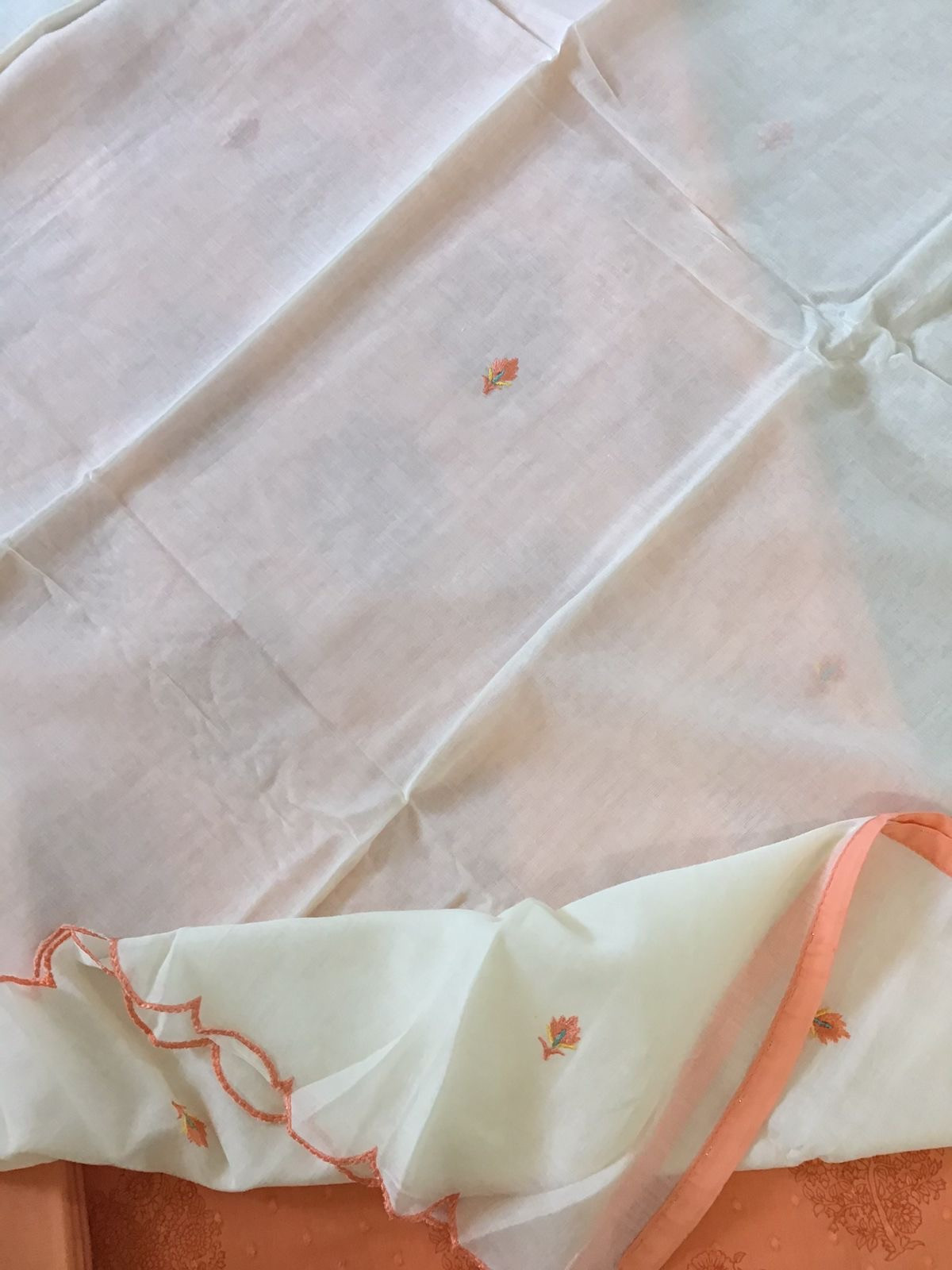 Pure Cotton Printed Suit - Peach