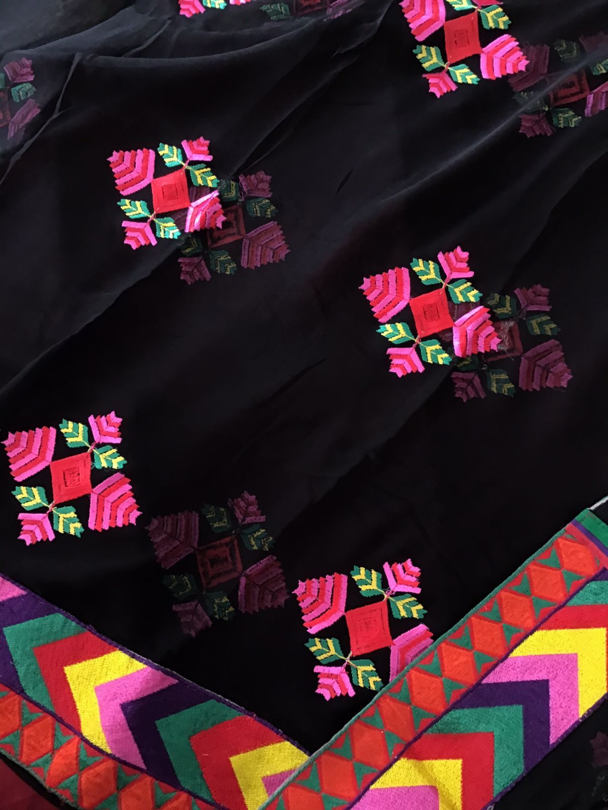 Pure Cotton Silk Embroidered Suit With Chiffon Embroidered Dupatta - Red