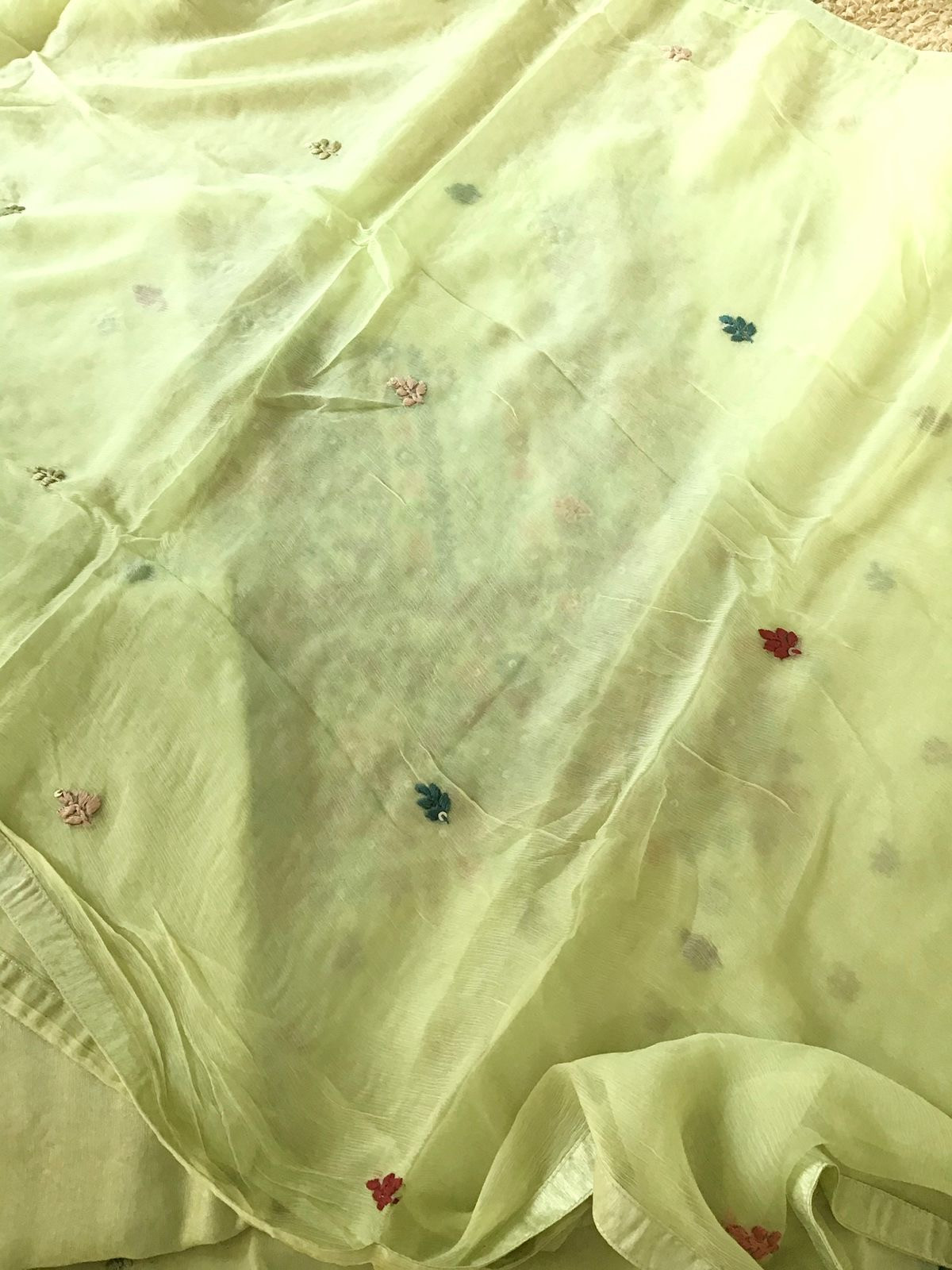 Pure Georgette Embroidered Suit - Green