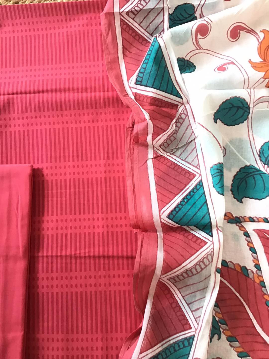 Pure Cotton Printed Suit - Pink