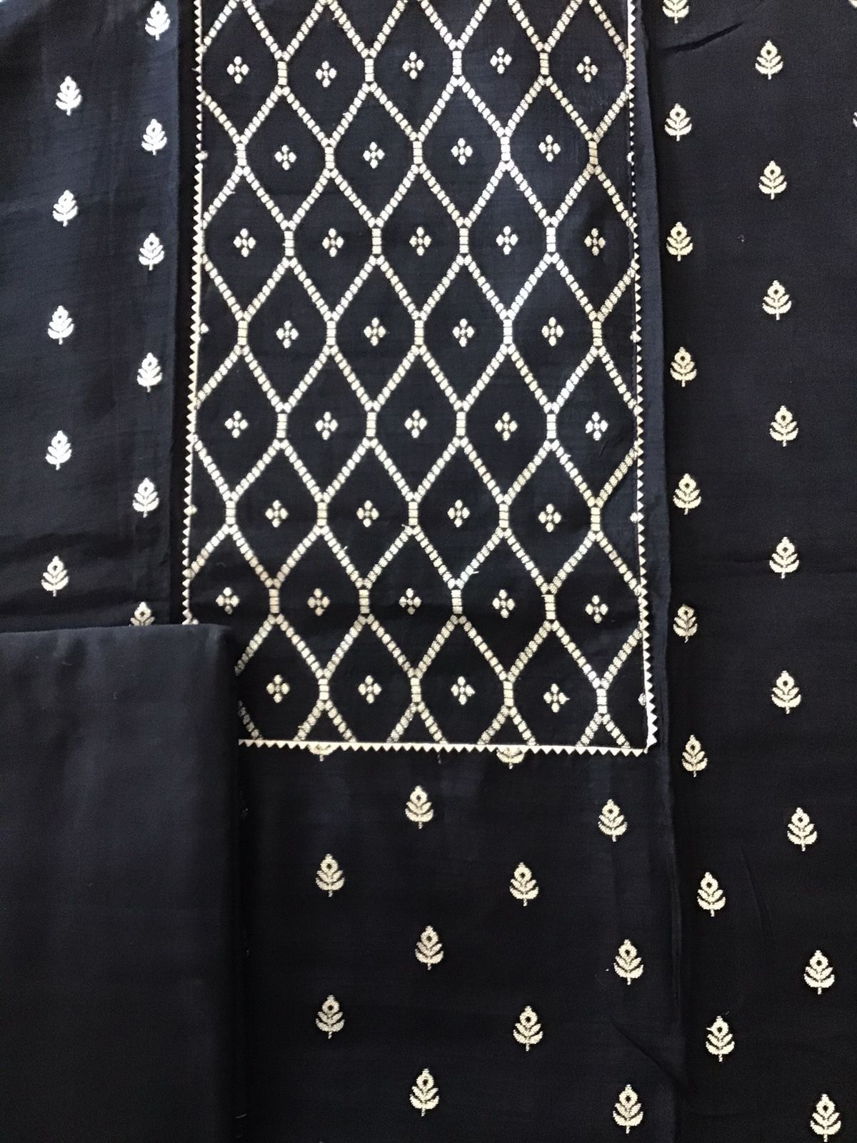 Pure Upada Silk Banarasi Weaved Suit - Black