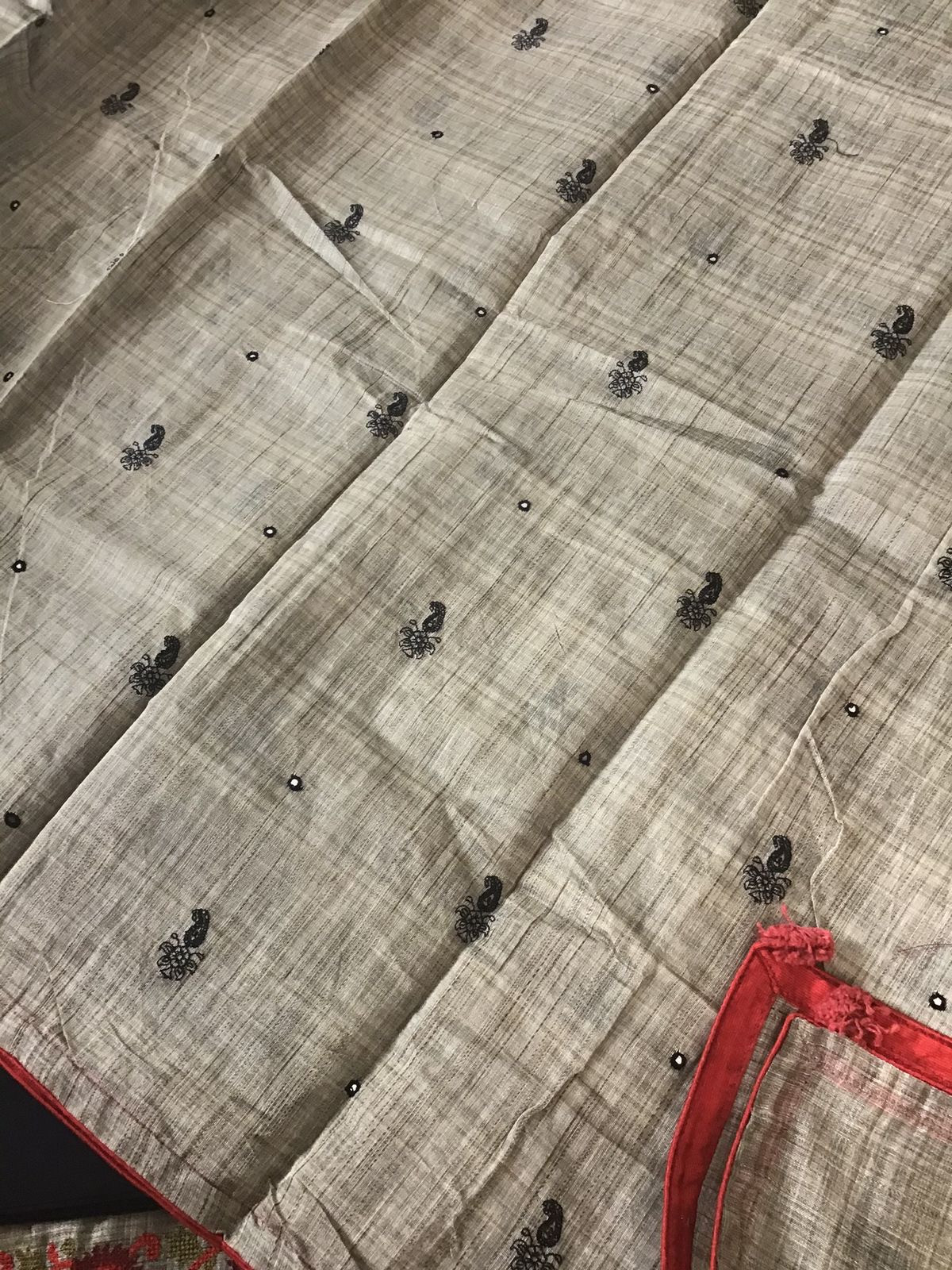 Soft Khadi Chanderi Embroidered Suit - Brown