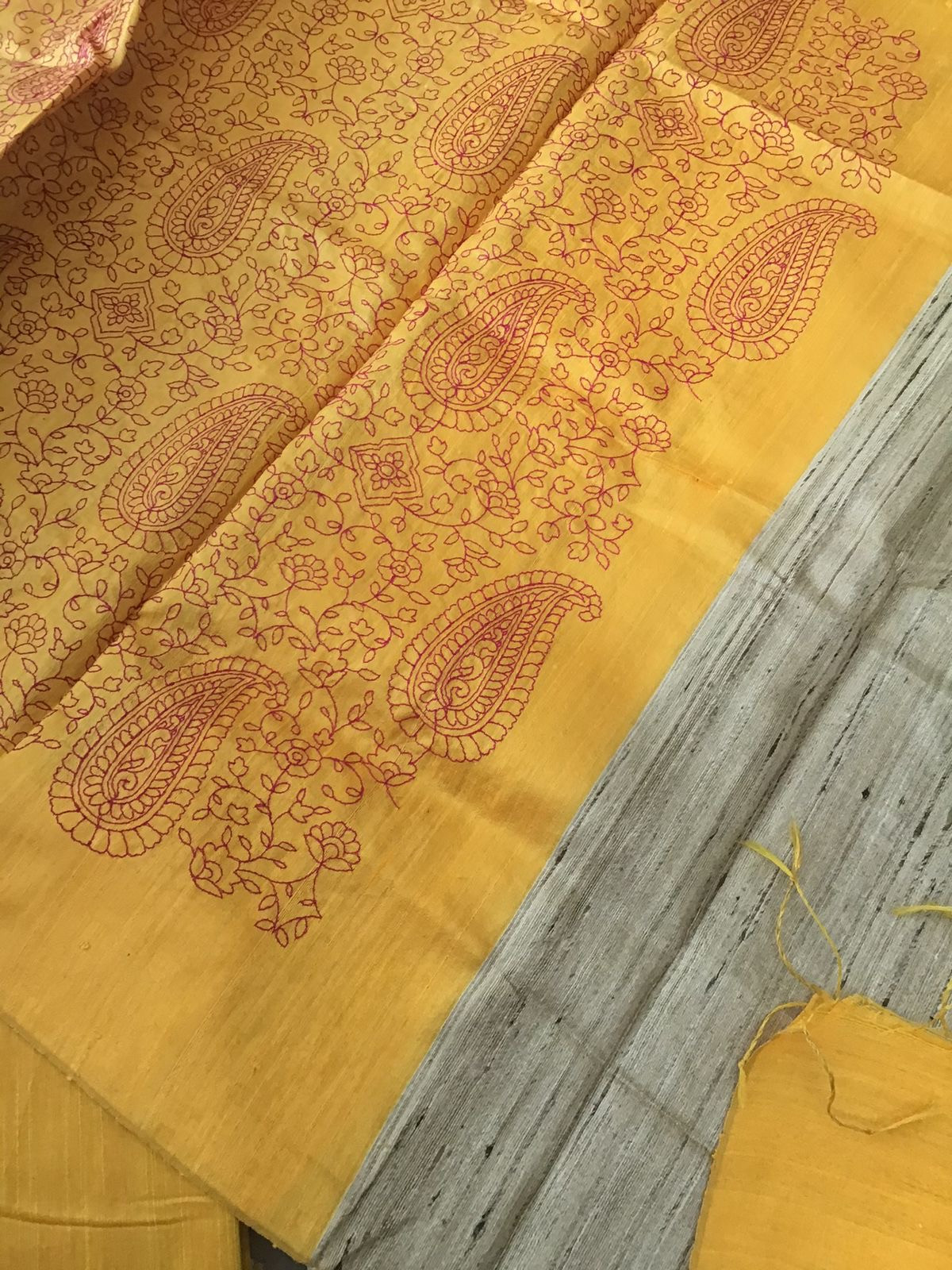 Pure Chanderi Banarasi Weaved Suit With Pure Tussar Embroidered Dupatta - Beige