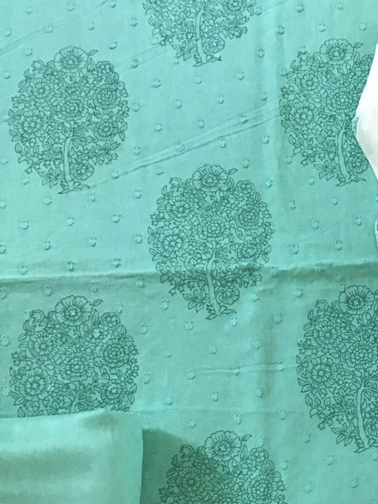 Pure Cotton Printed Suit - Green