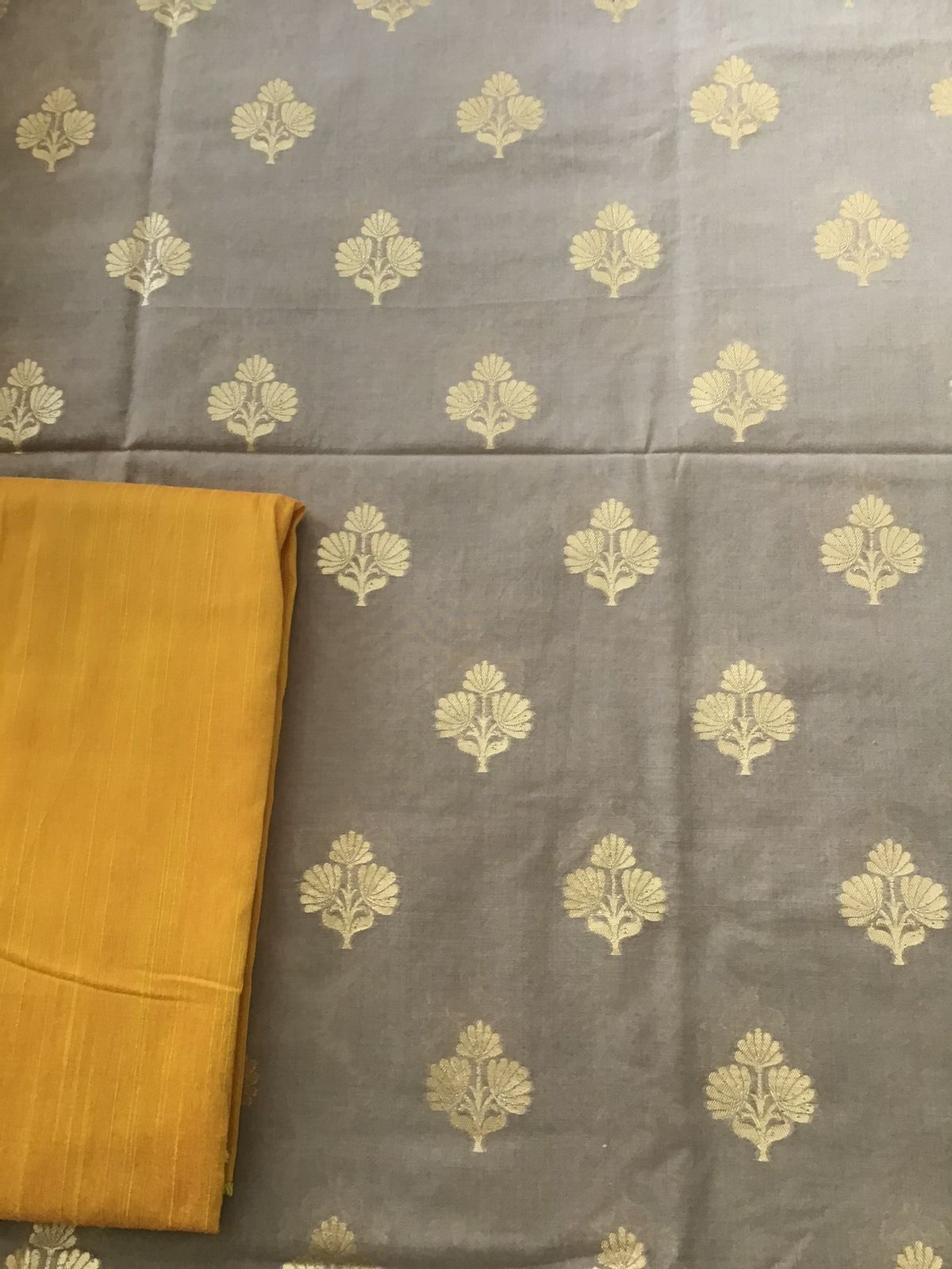 Pure Chanderi Banarasi Weaved Suit With Pure Tussar Embroidered Dupatta - Beige