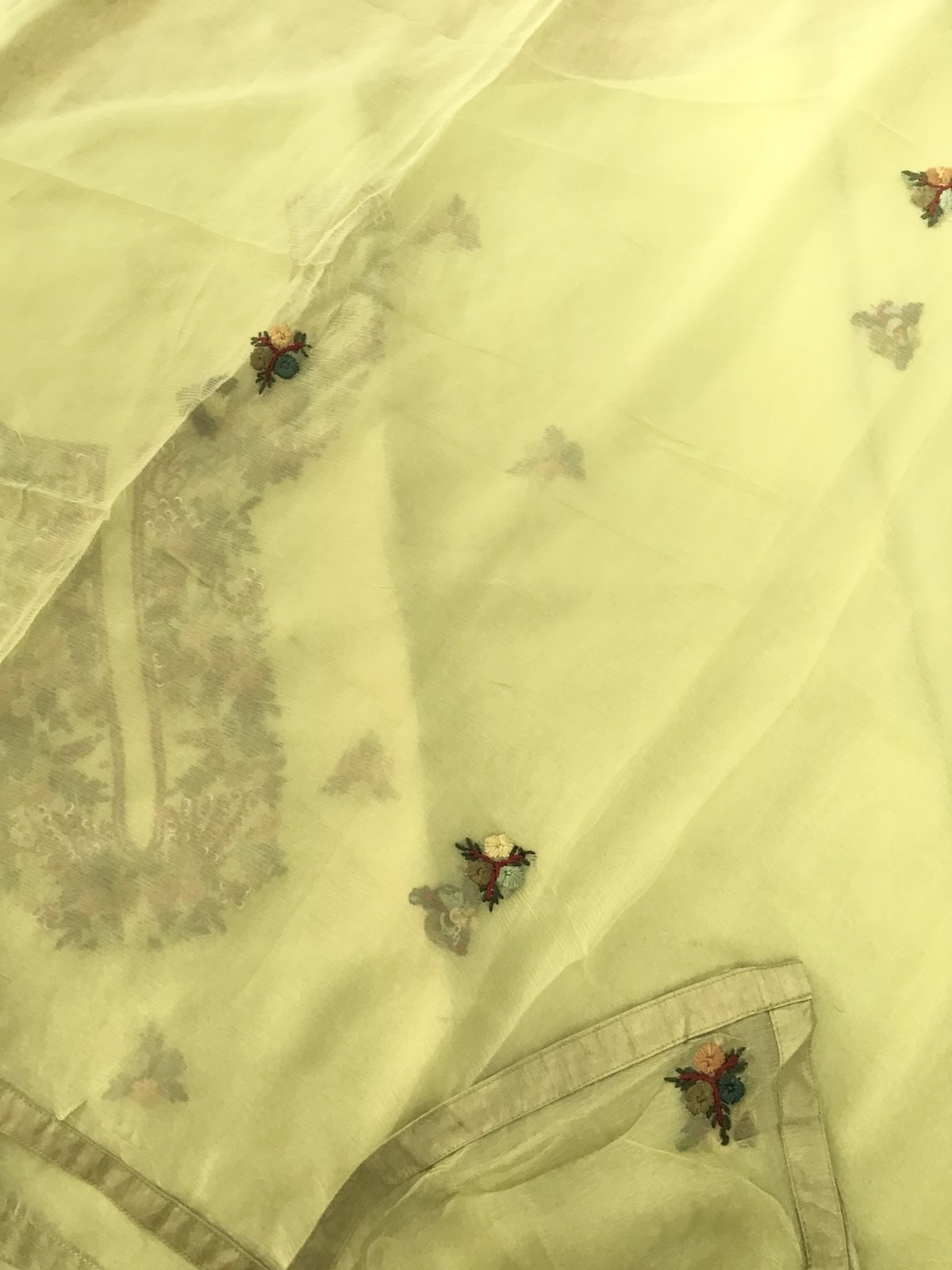 Pure Upada Embroidered Suit - Green