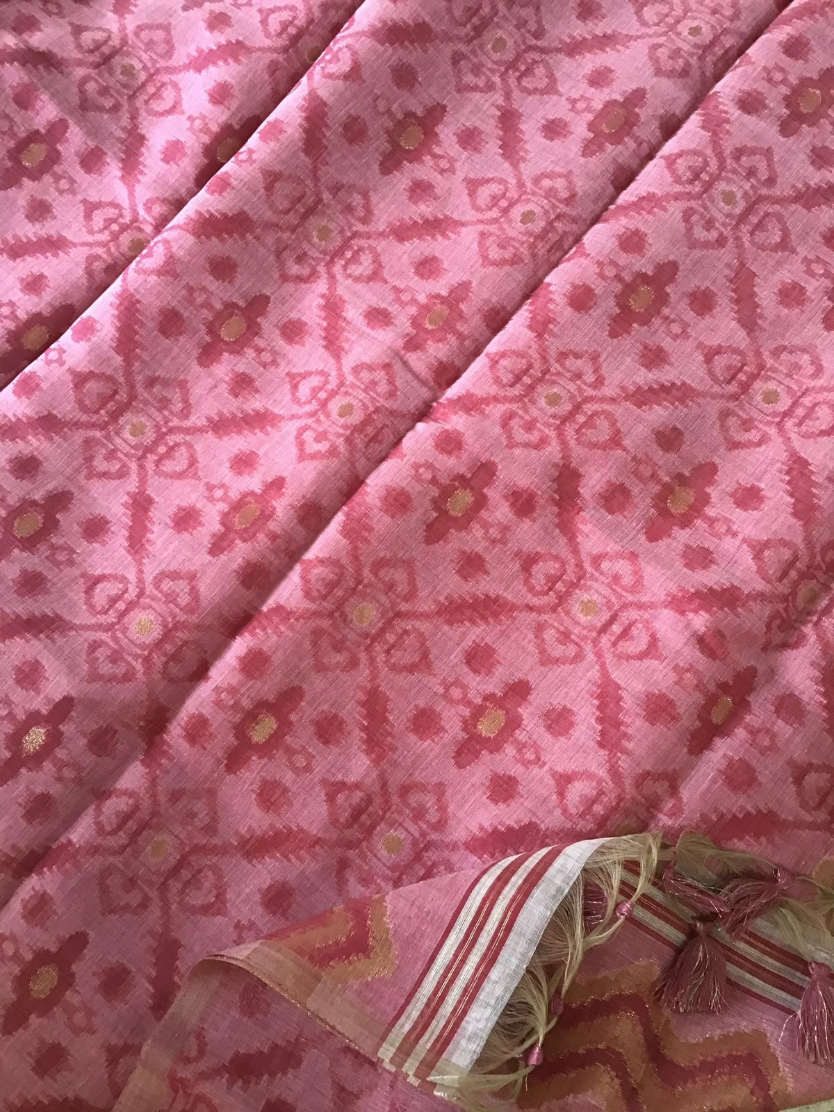 Soft Slub Chanderi Jamdani Weaved Suit - Beige