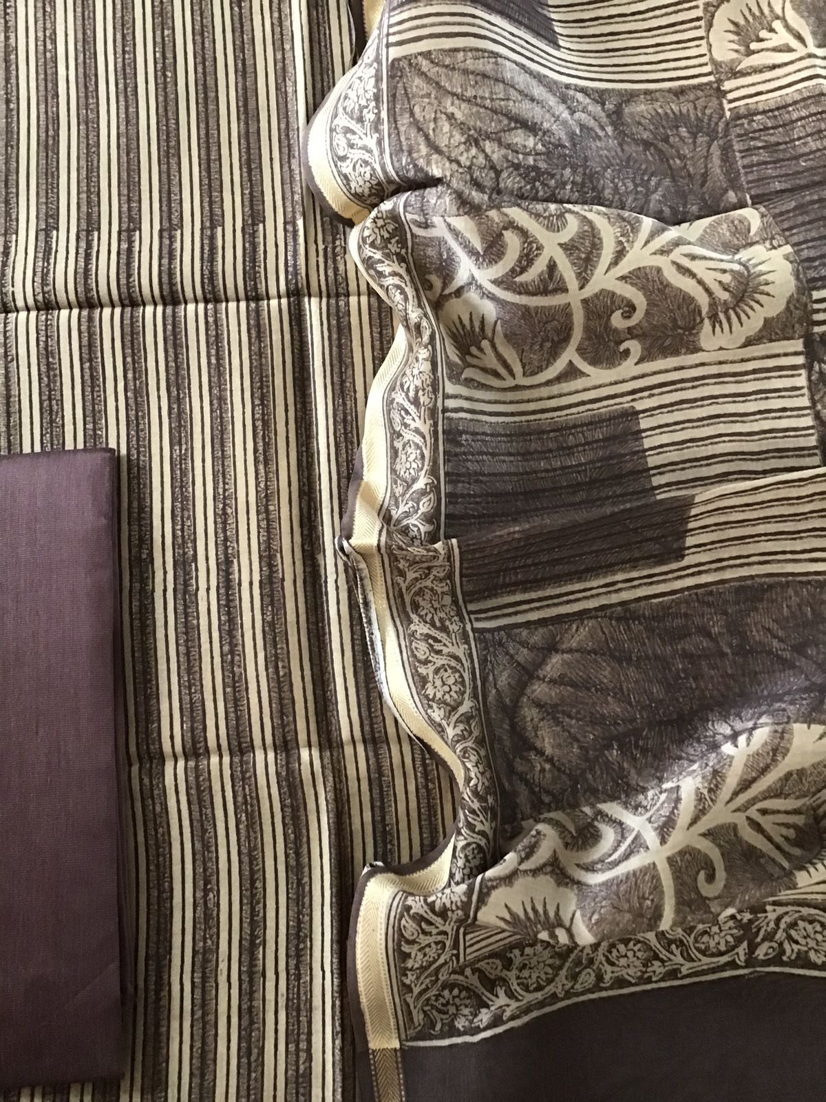 Pure Maheshwari Printed Suit - Brown