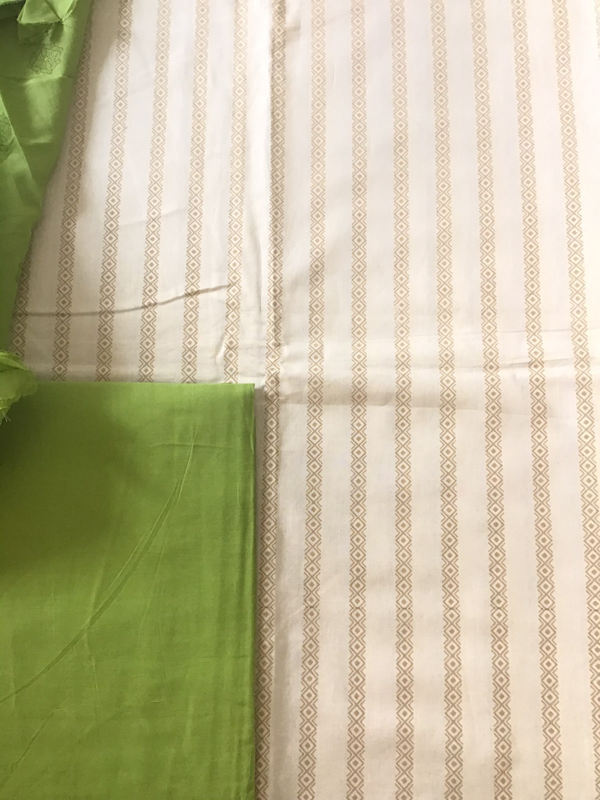 Pure Cotton Printed Suit - Cream