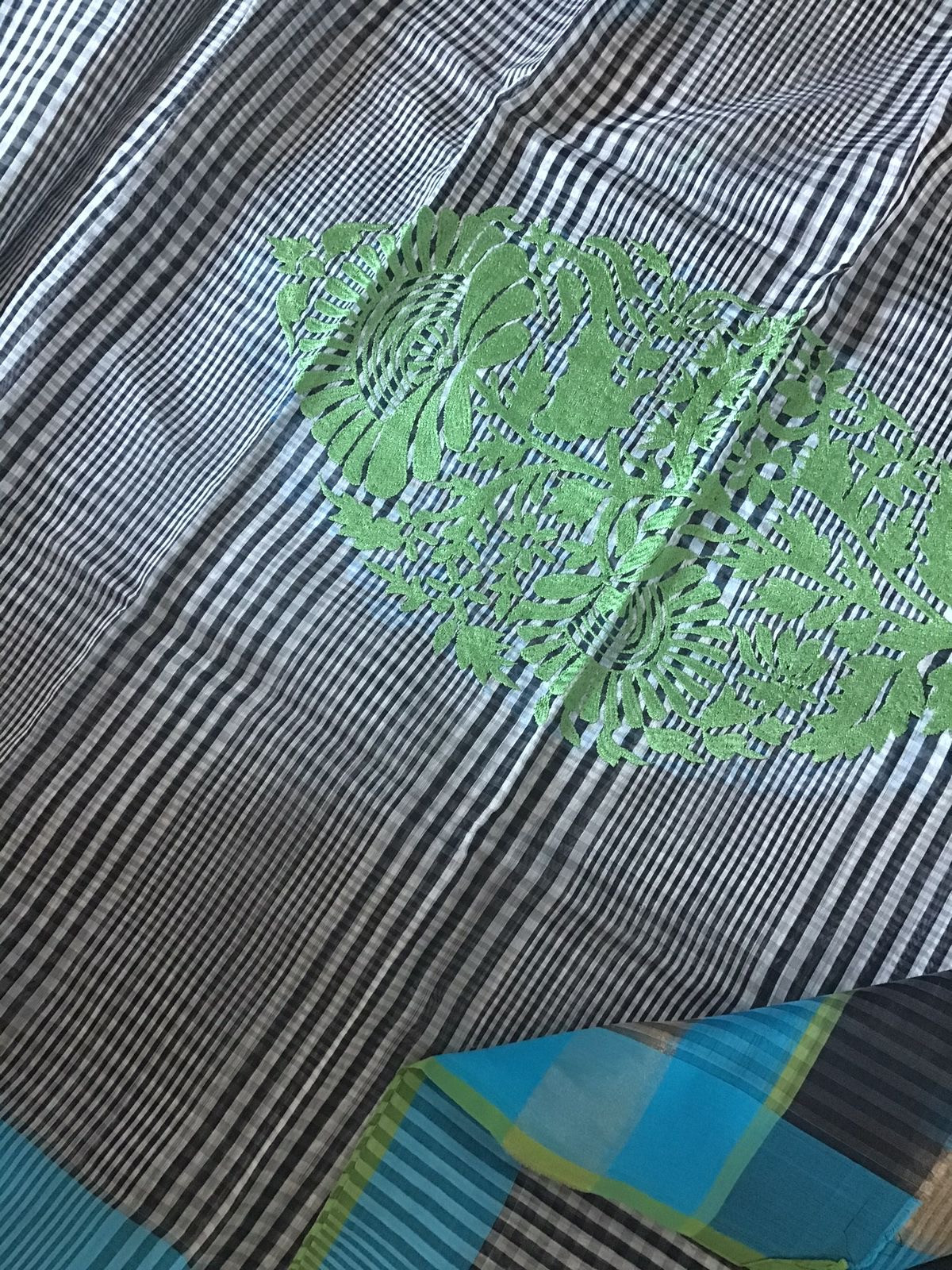 Jaam Cotton Embroidered Suit With Self Weaved Maheshwari Embroidered Dupatta - Black