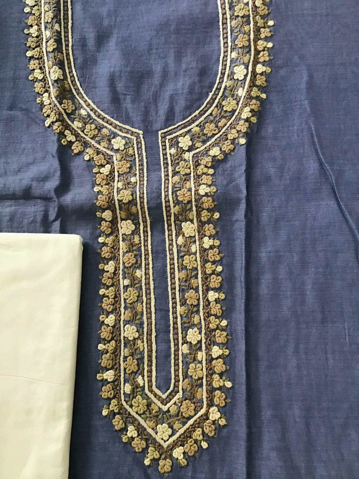 Pure Chanderi Embroidered Suit - Lilac