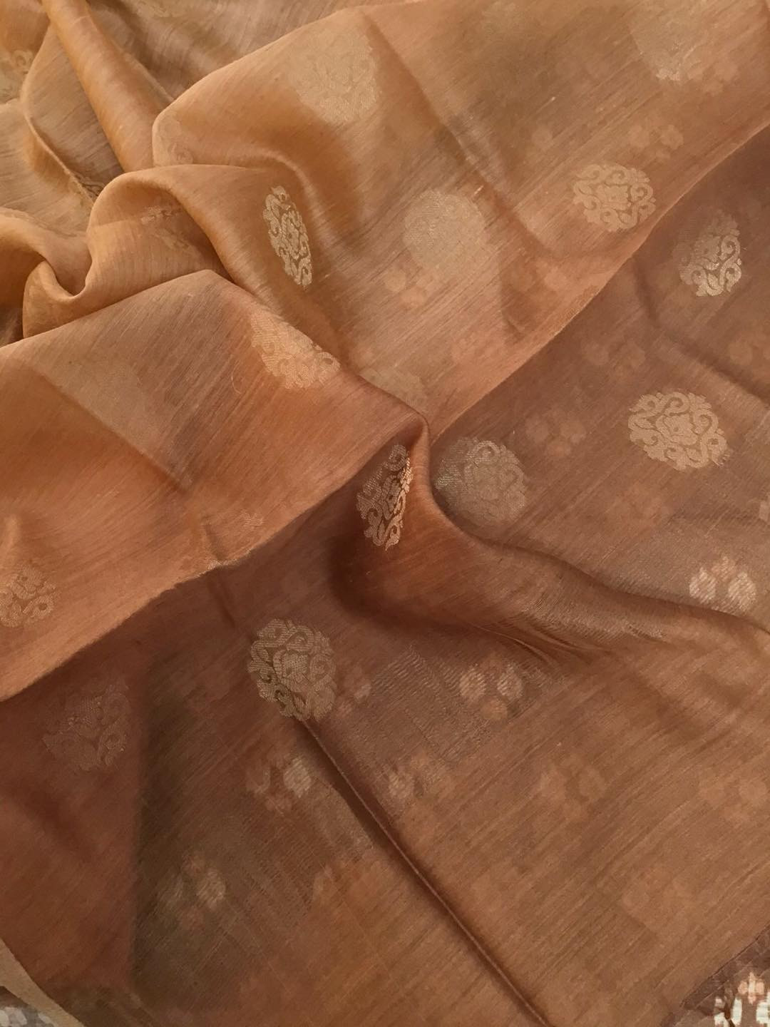 Pure Munga Silk Printed Suit - Brown