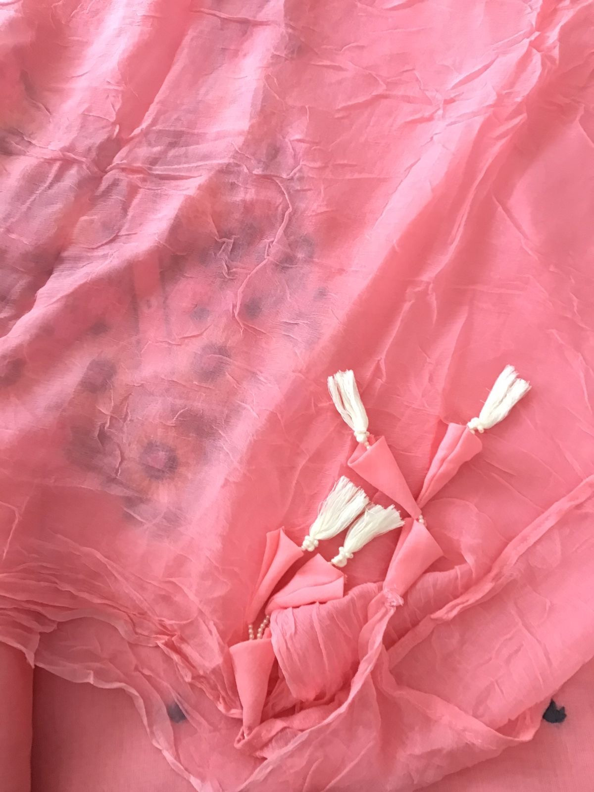 Soft Jute Cotton Embroidered Suit - Pink